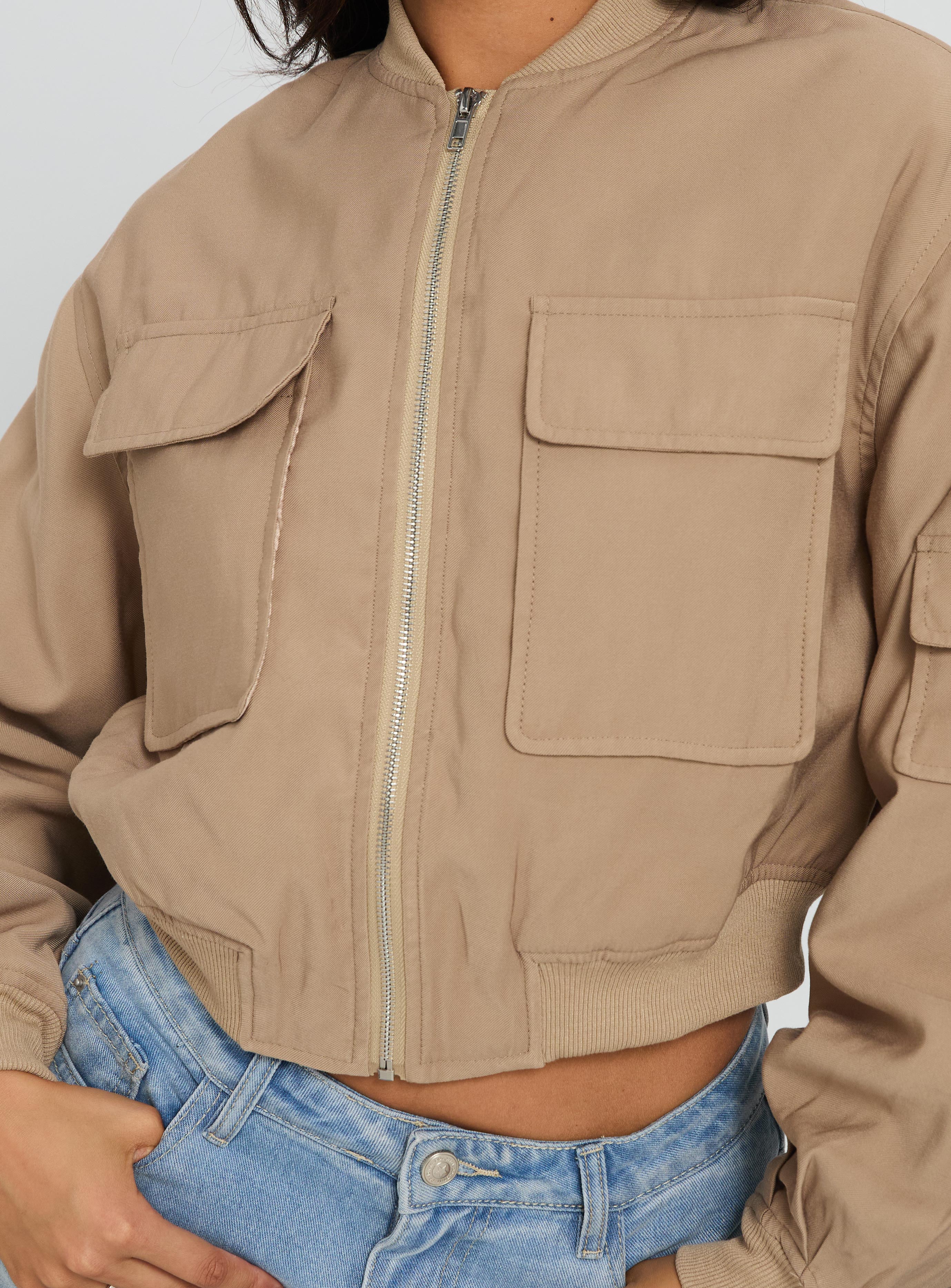 Treyson Pocket Front Jacket Beige - Image 5