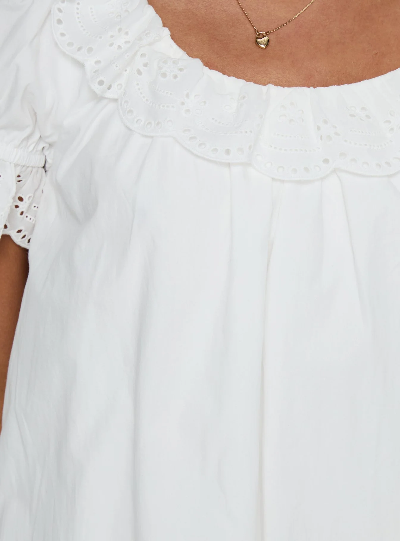 Trinka Frill Collared Mini Dress White - Image 6