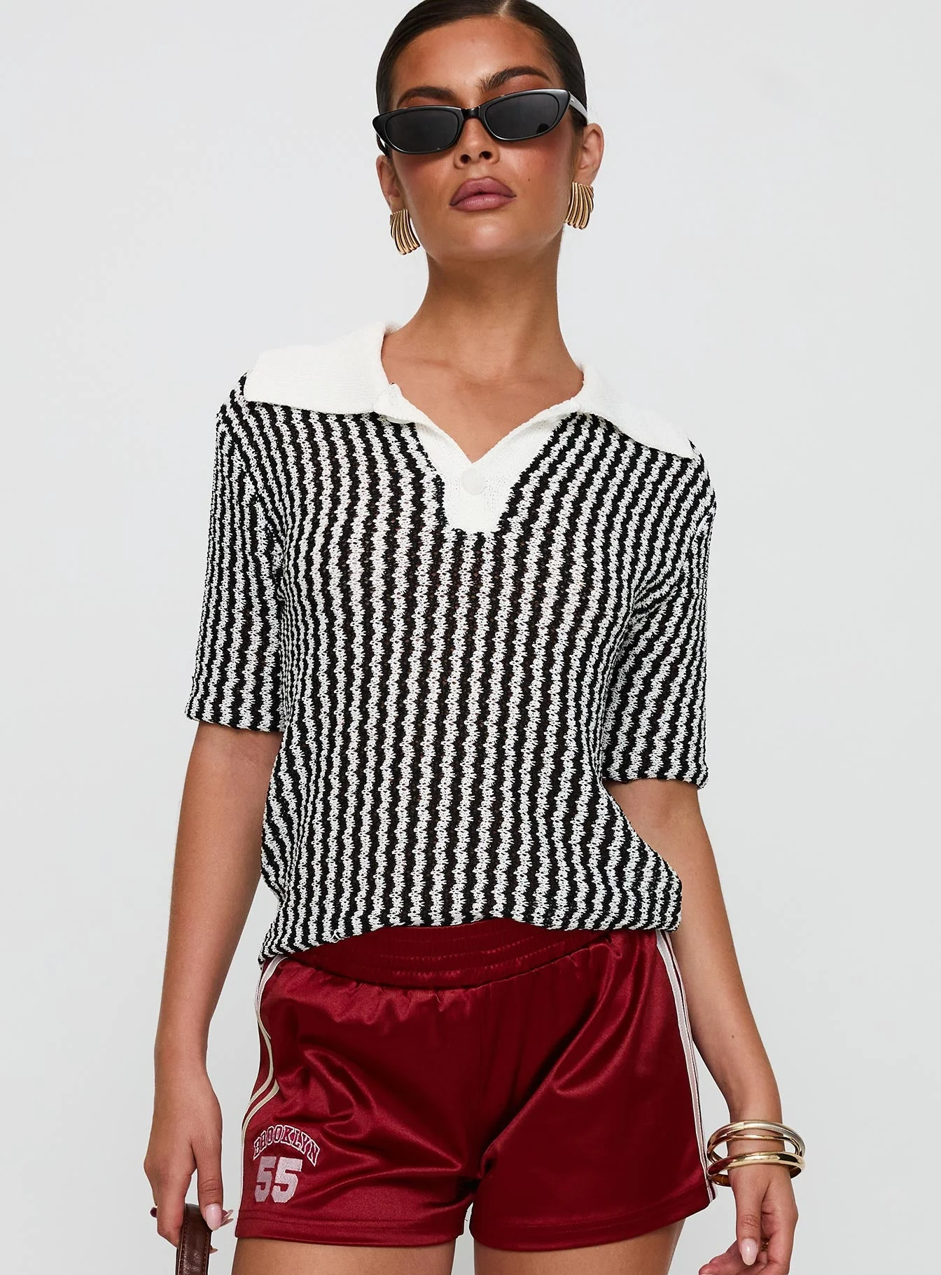 Tristar Collared Top Black - Image 2