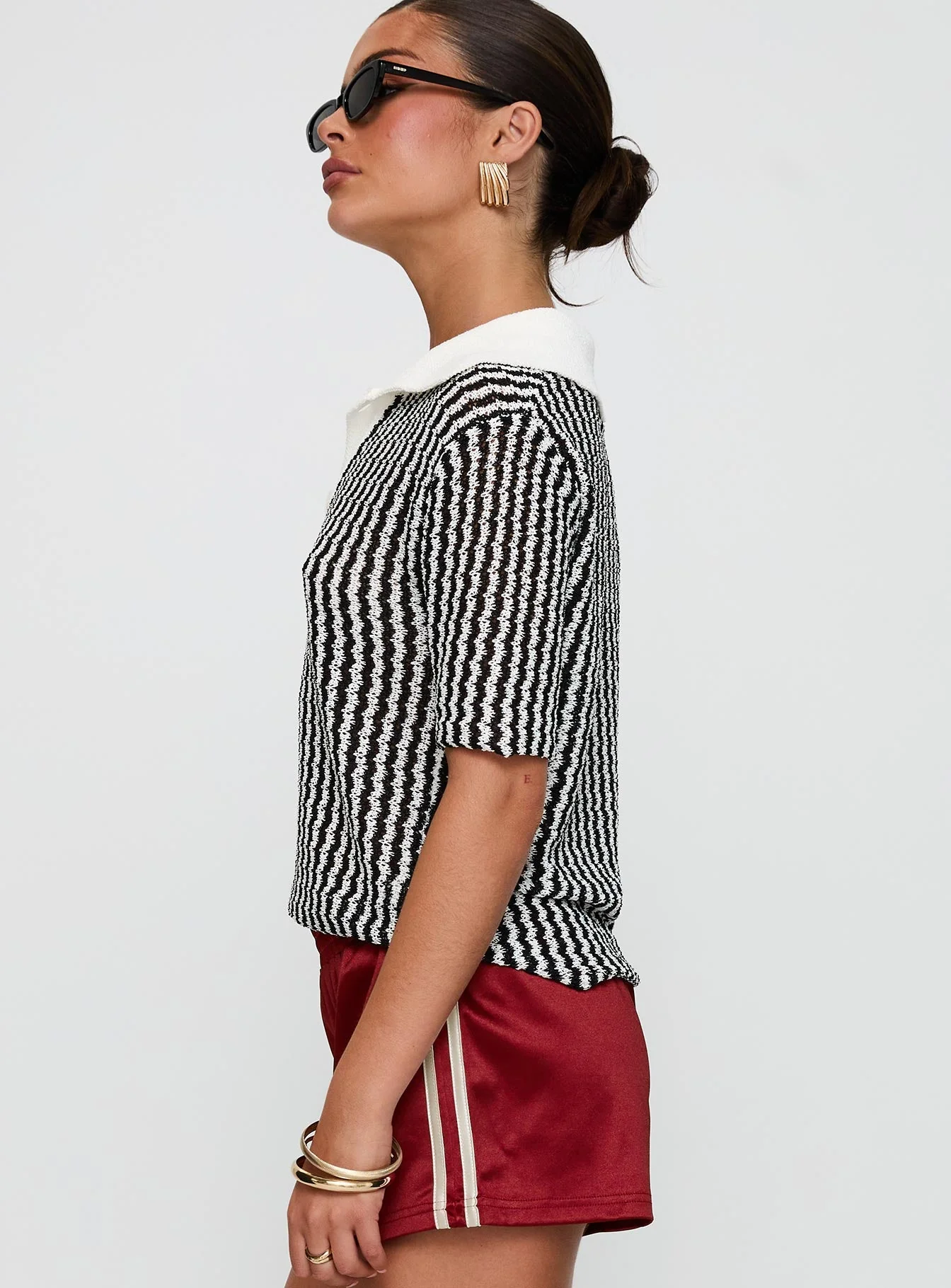 Tristar Collared Top Black - Image 4
