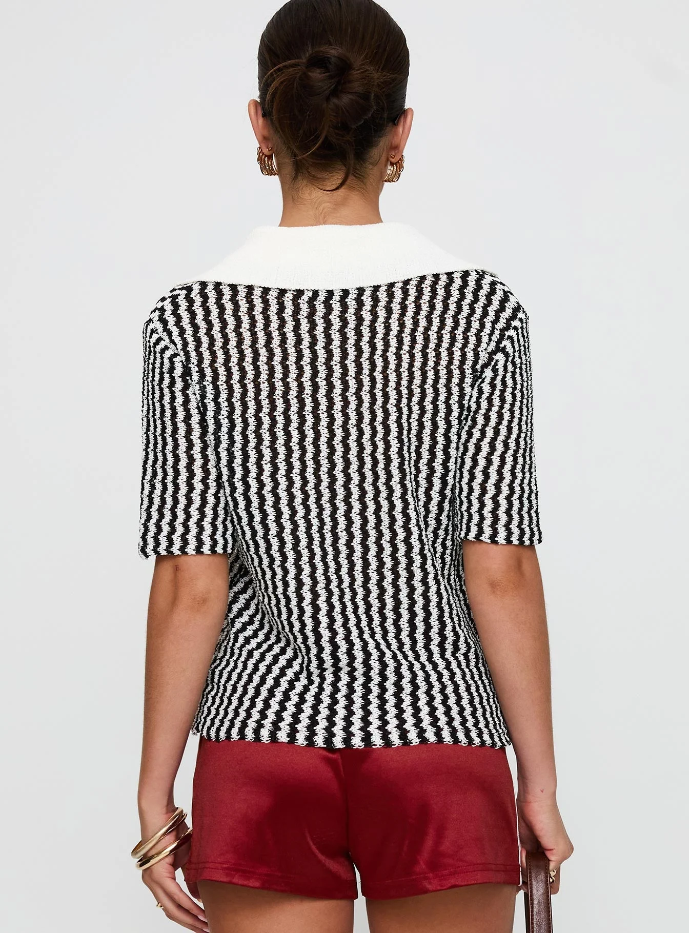 Tristar Collared Top Black - Image 5