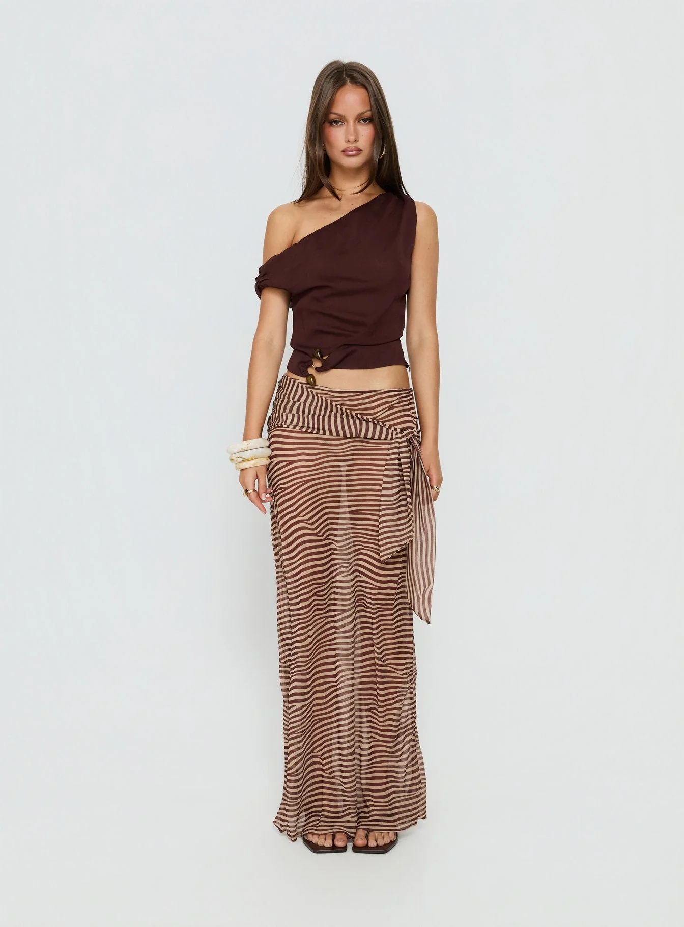 True Spirit Chiffon Maxi Skirt Multi - Image 7