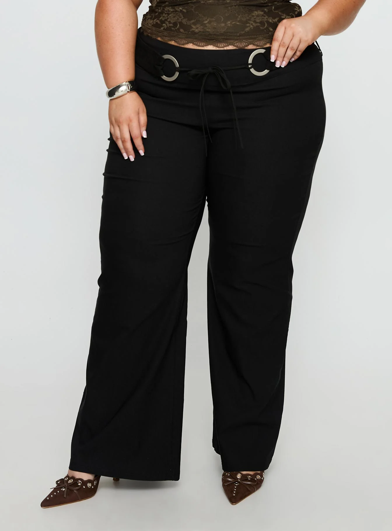 Twinflame Low Rise Hardware Pants Black Curve - Image 2