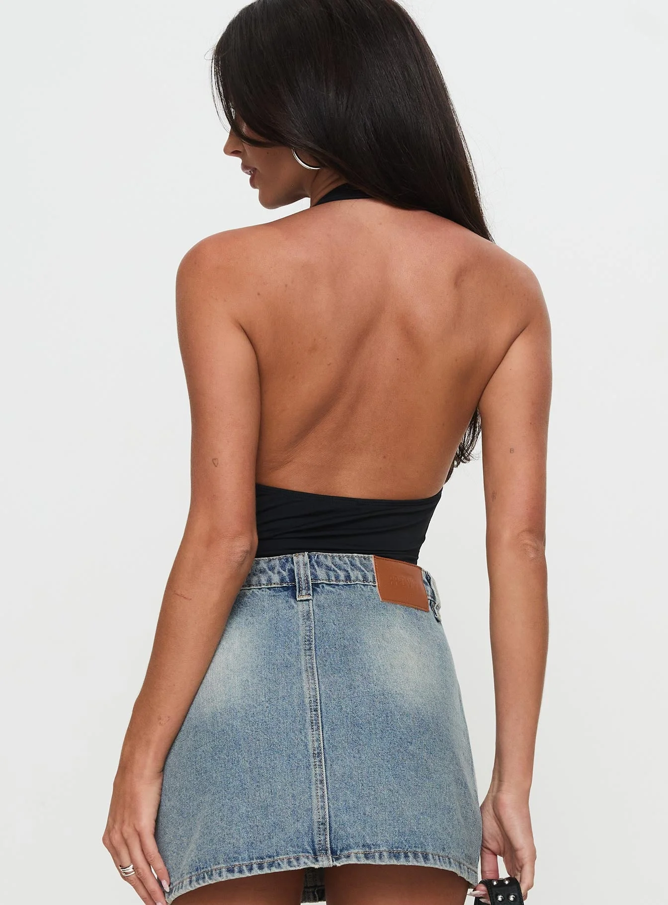 Two Summers Plunge Neck Bodysuit Black Tall - Image 4