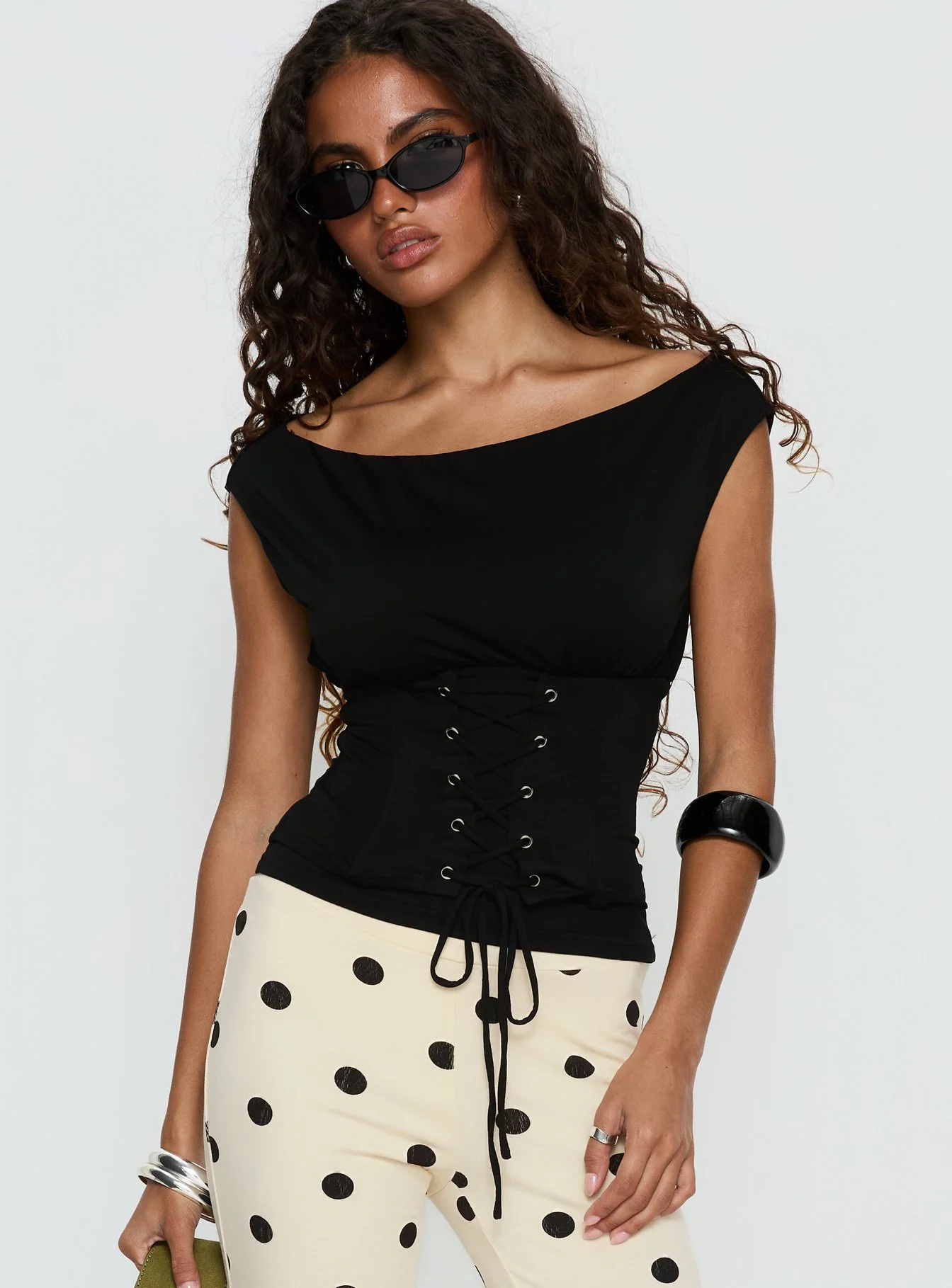 Unbothered Corset Top Black - Image 2