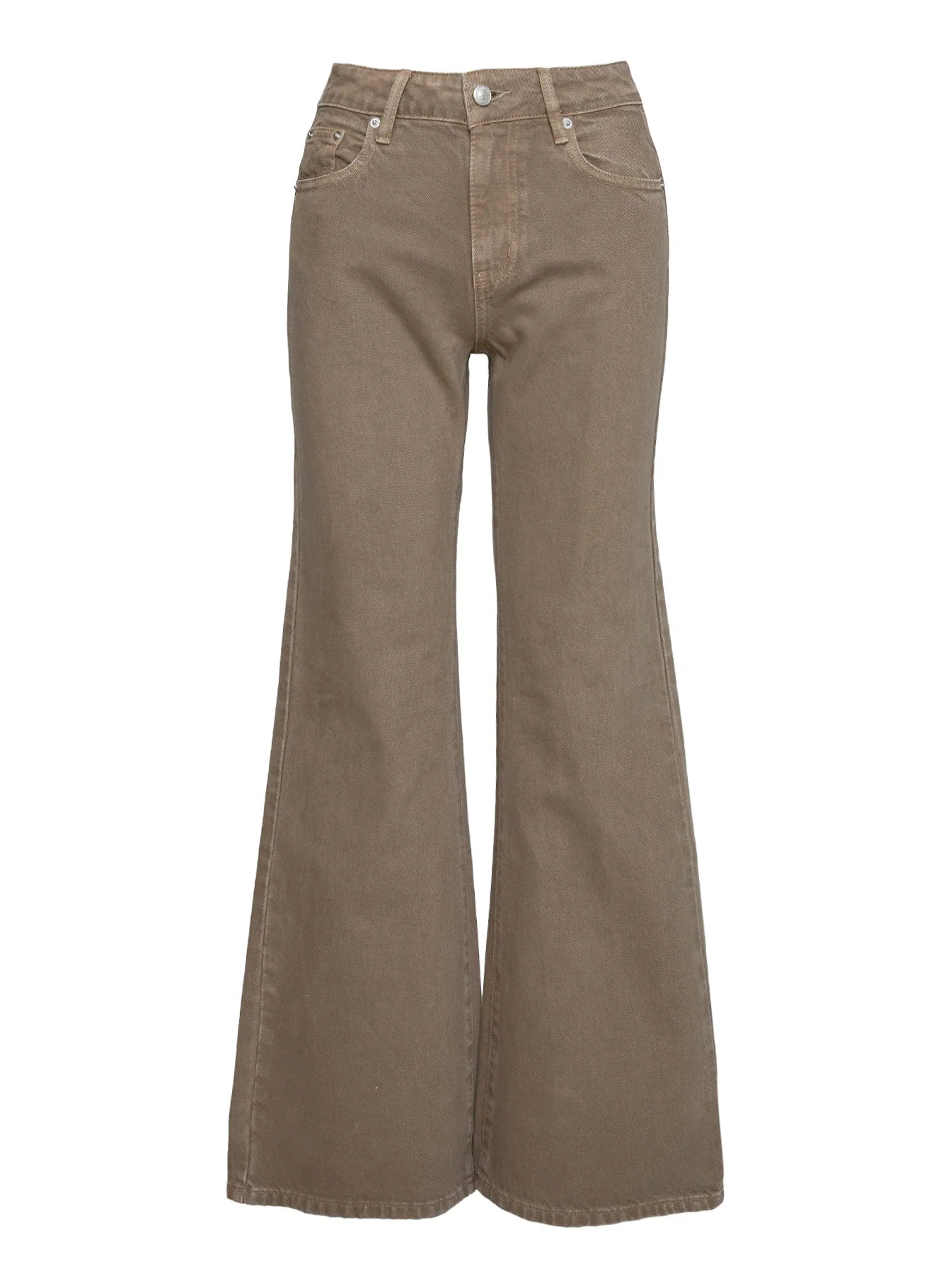 Under Control Mid Rise Wide Leg Jeans Washed Brown - Image 5