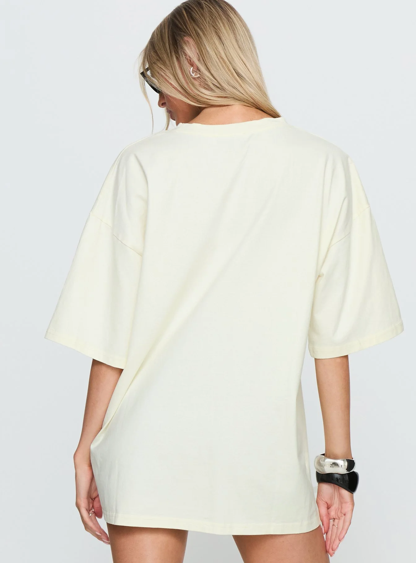 Under The Sun Oversized Graphic Tee Washed Cream - Image 5