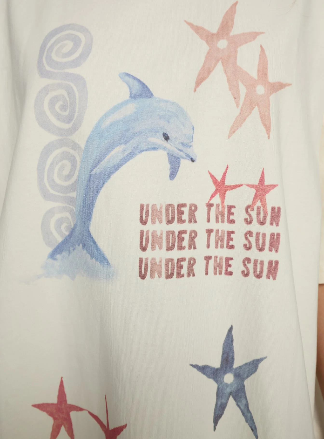 Under The Sun Oversized Graphic Tee Washed Cream - Image 6