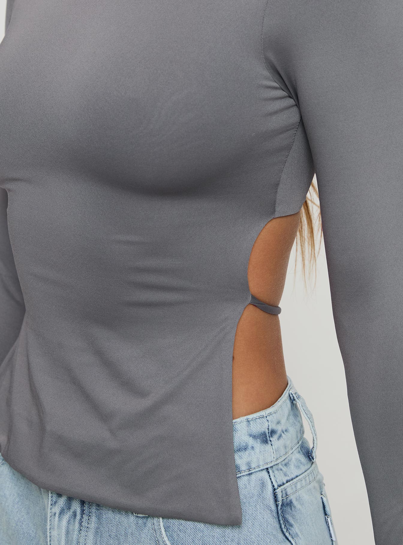 Uzo Long Sleeve Top Slate - Image 6