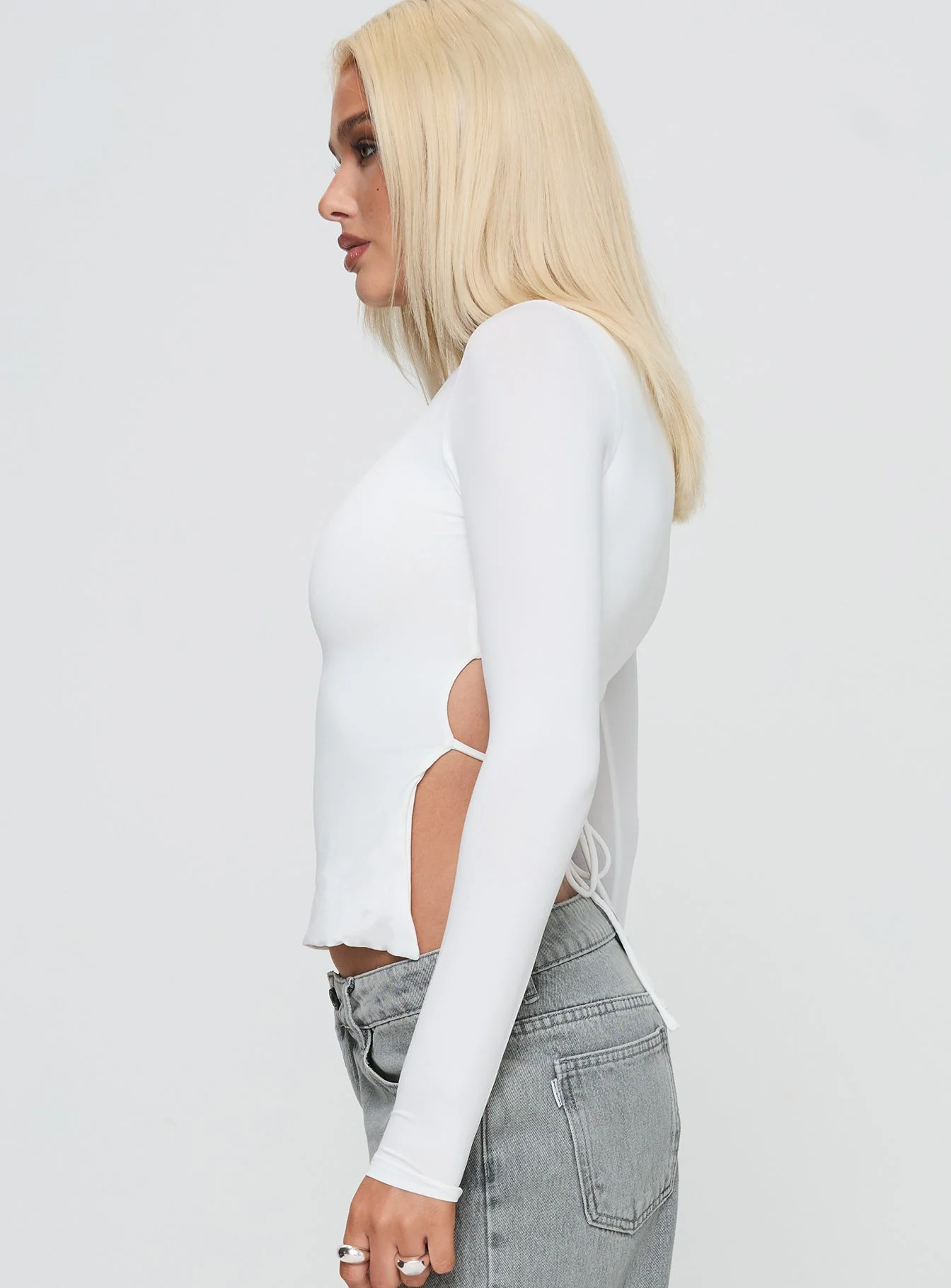 Uzo Long Sleeve Top White - Image 4