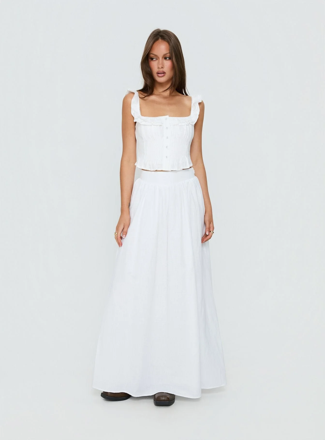 Valerio Maxi Skirt White - Image 2
