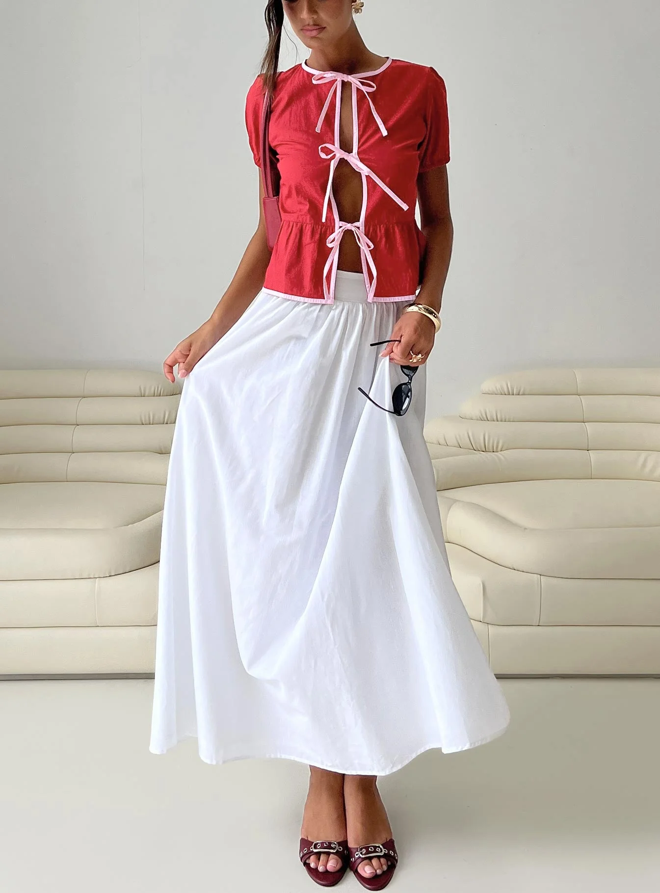 Valerio Maxi Skirt White - Image 8