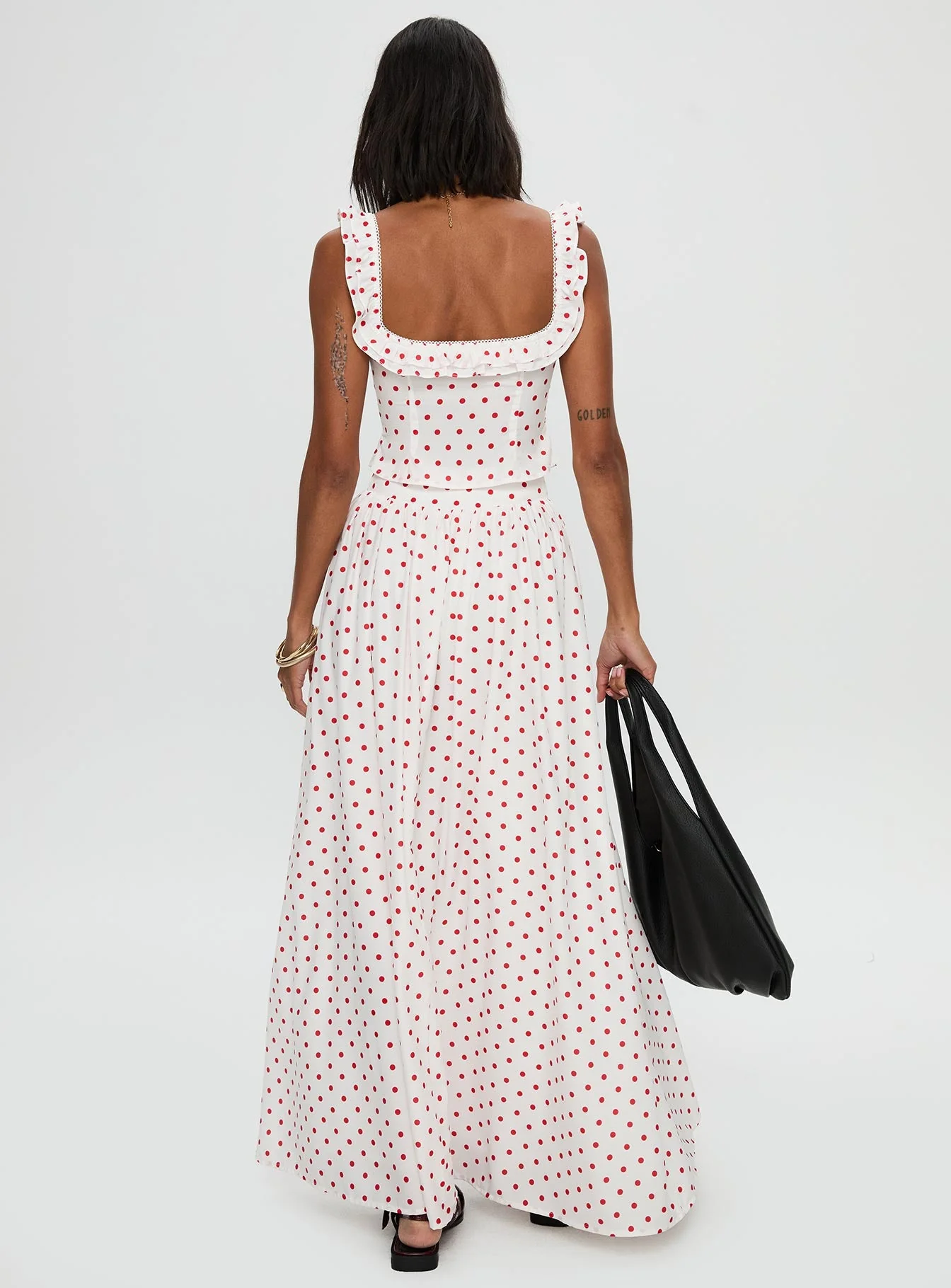Valerio Maxi Skirt White / Red - Image 5