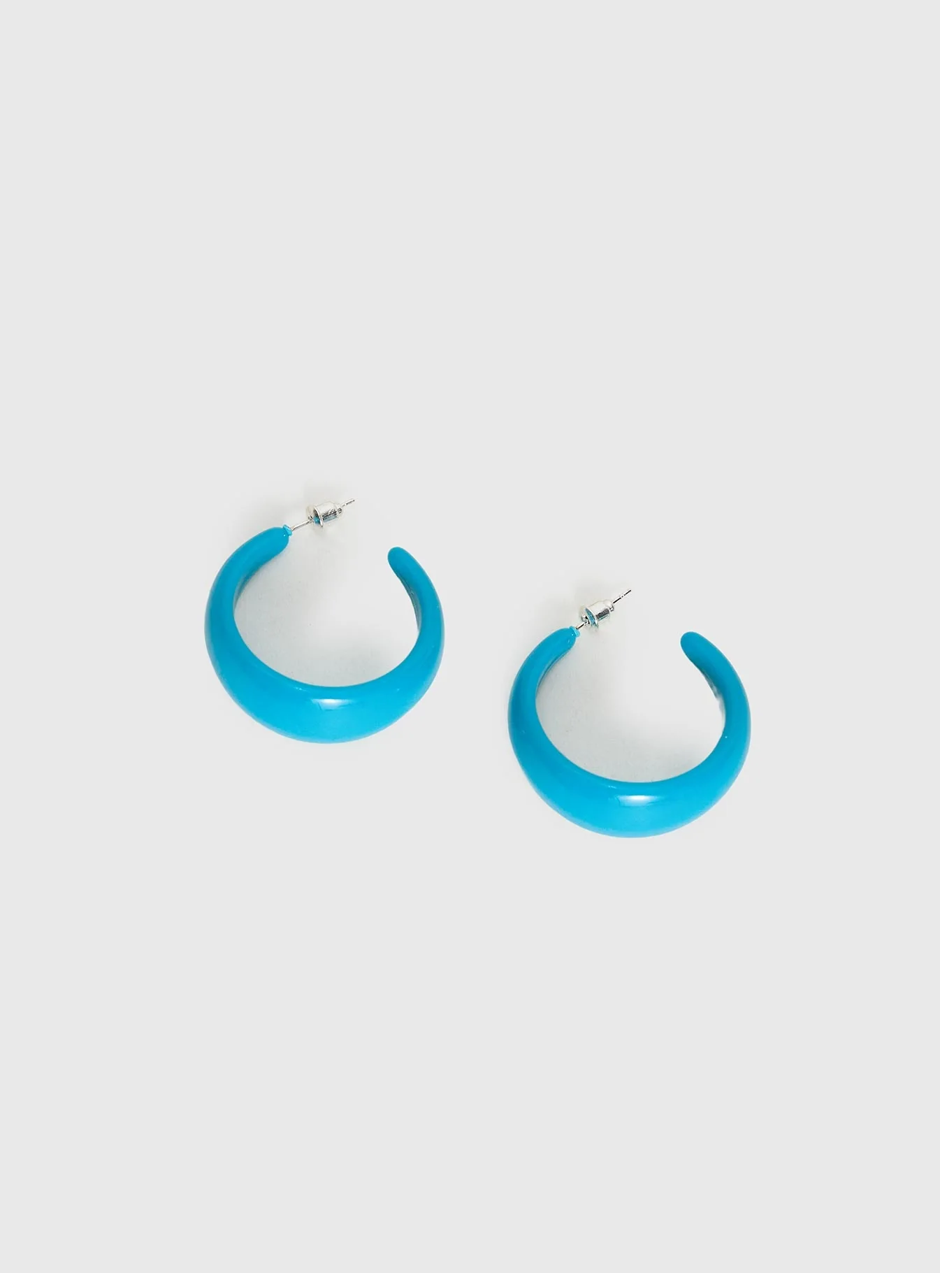 Vannessa Chunky Hoop Earrings Blue - Image 3