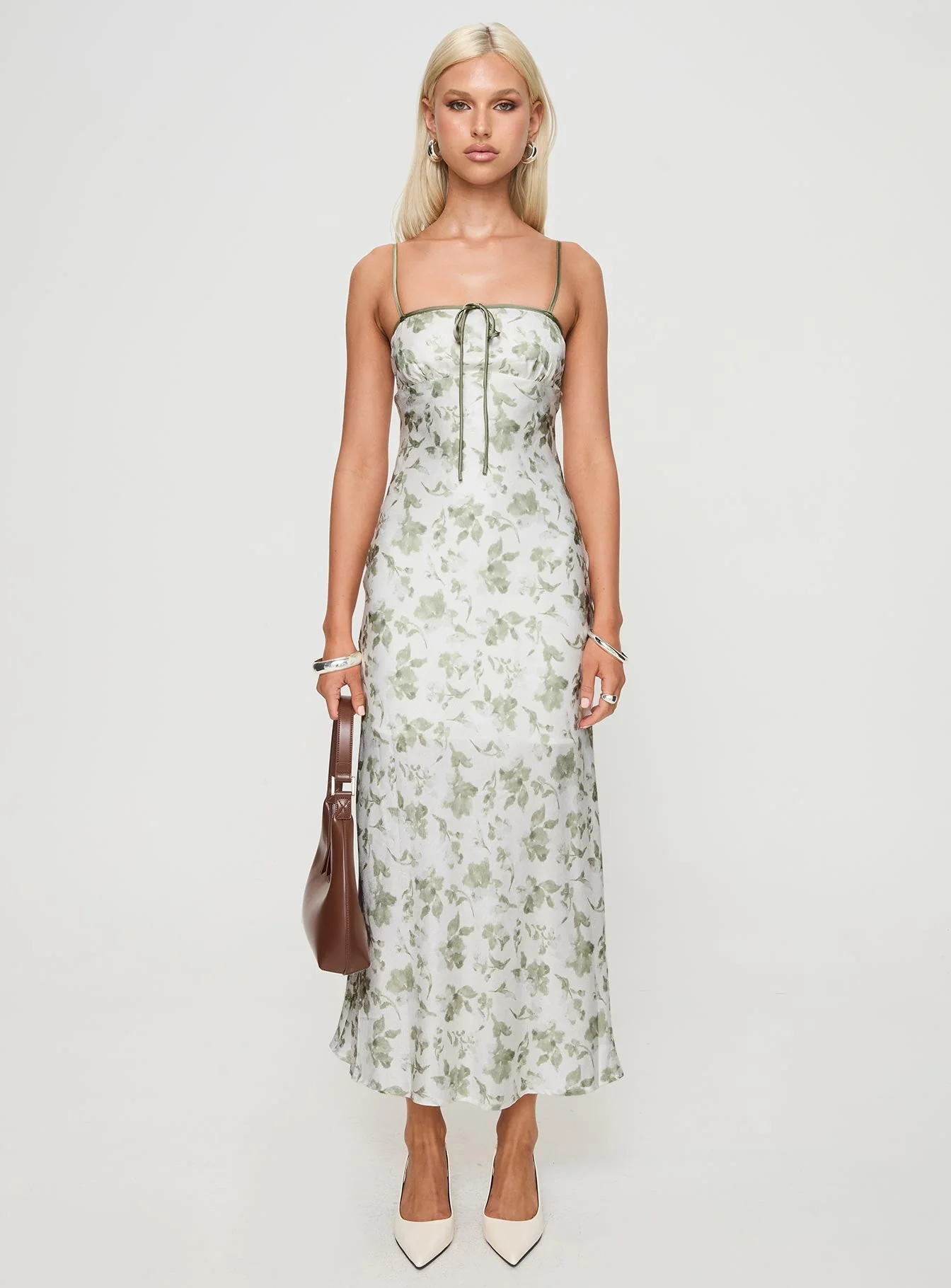 Vasiliki Maxi Dress White / Green Floral - Image 7