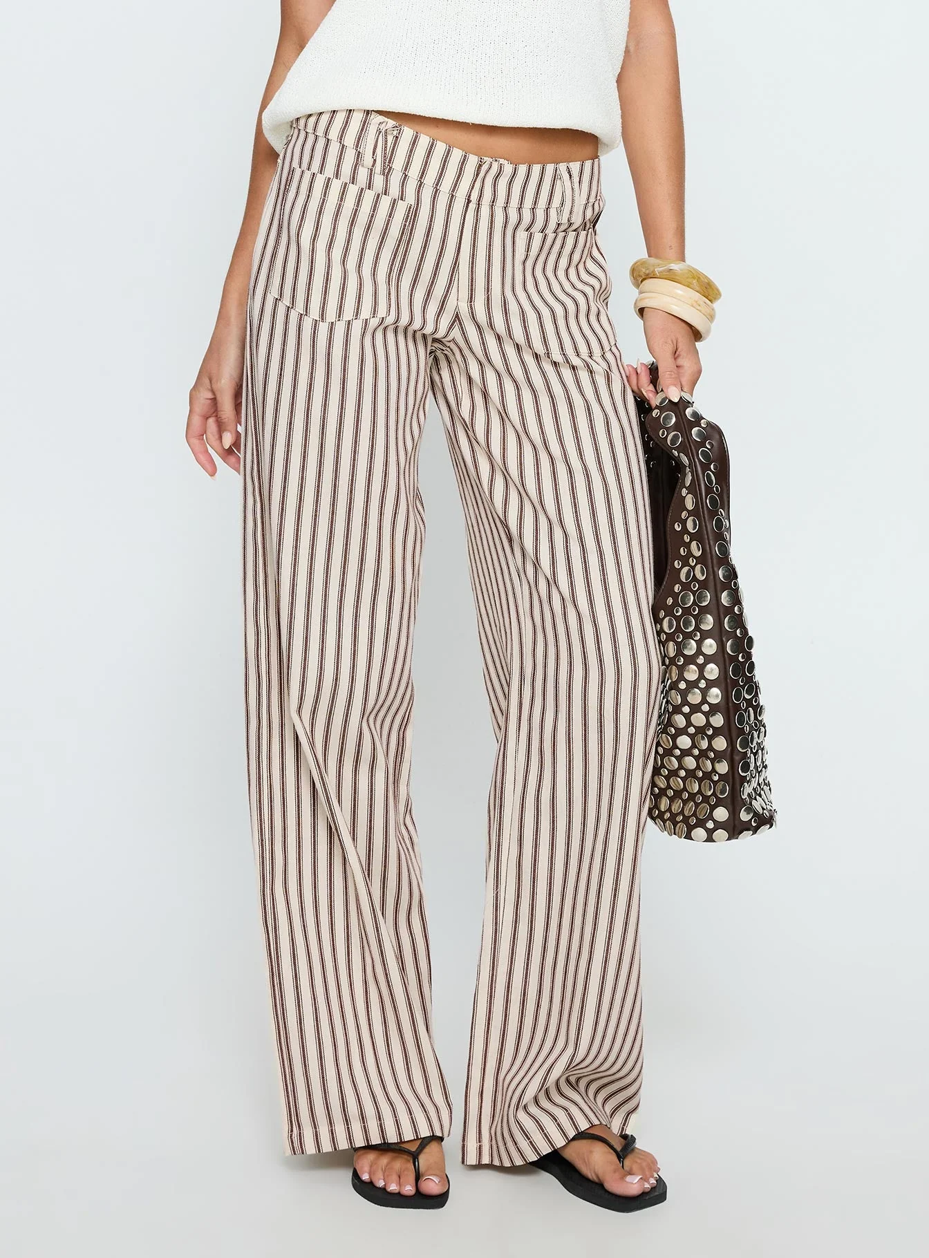 Vendi Low Rise Pant Brown Stripe - Image 2