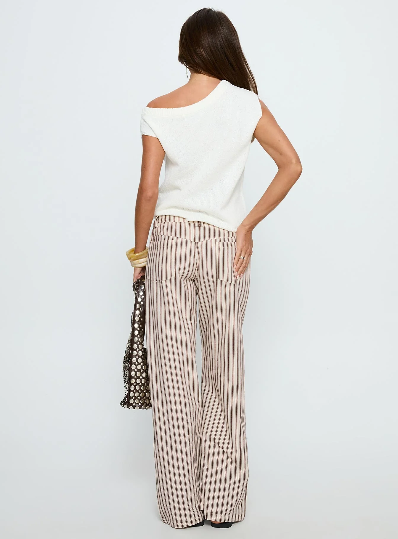 Vendi Low Rise Pant Brown Stripe - Image 5