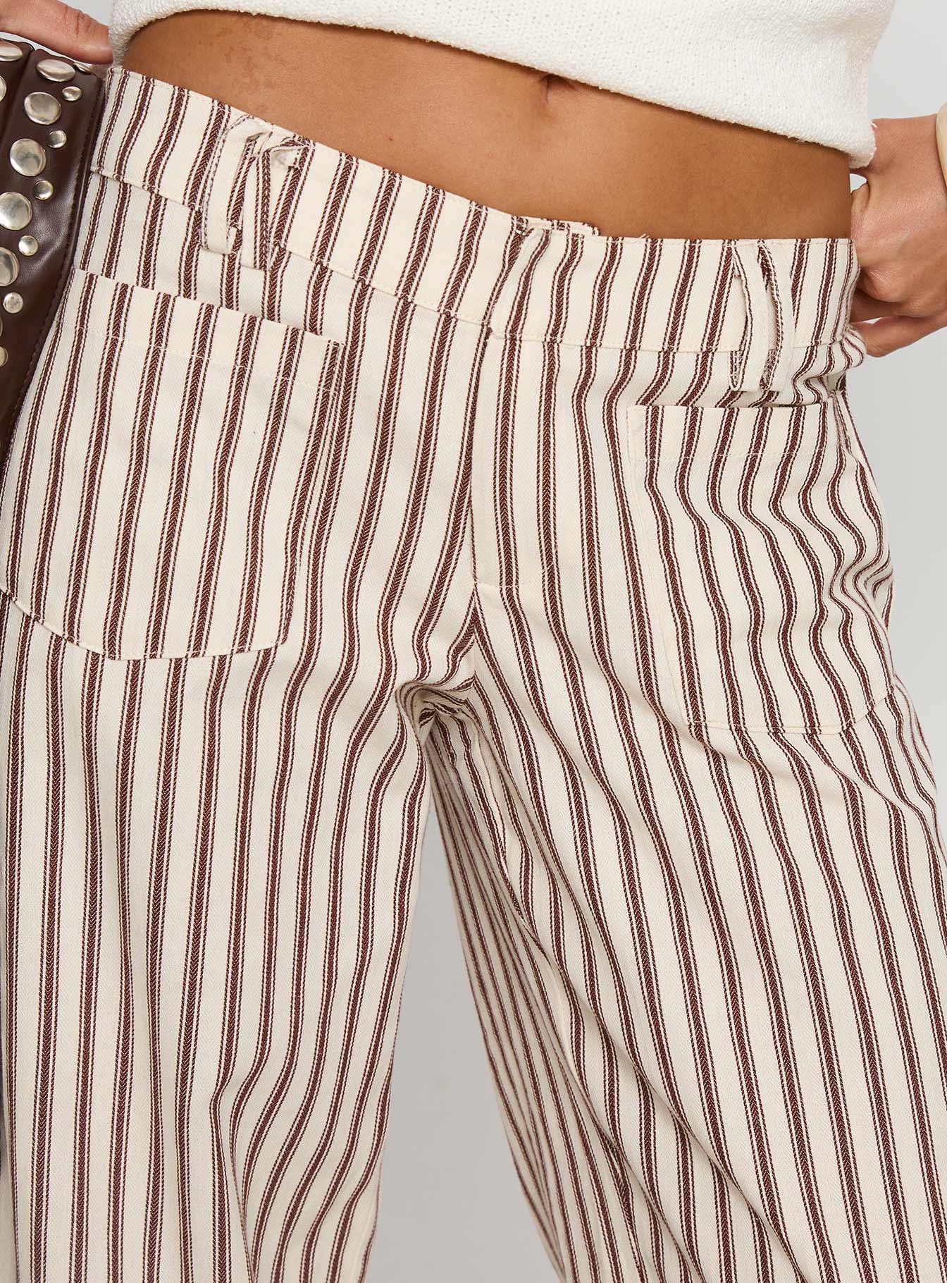 Vendi Low Rise Pant Brown Stripe - Image 6