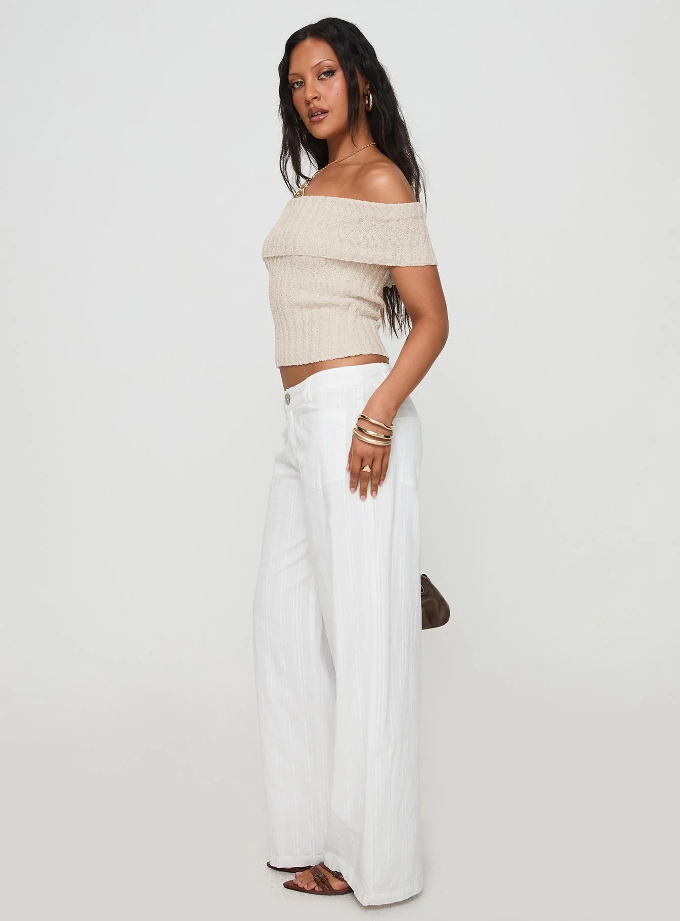 Vendi Low Rise Pant White Petite - Image 5