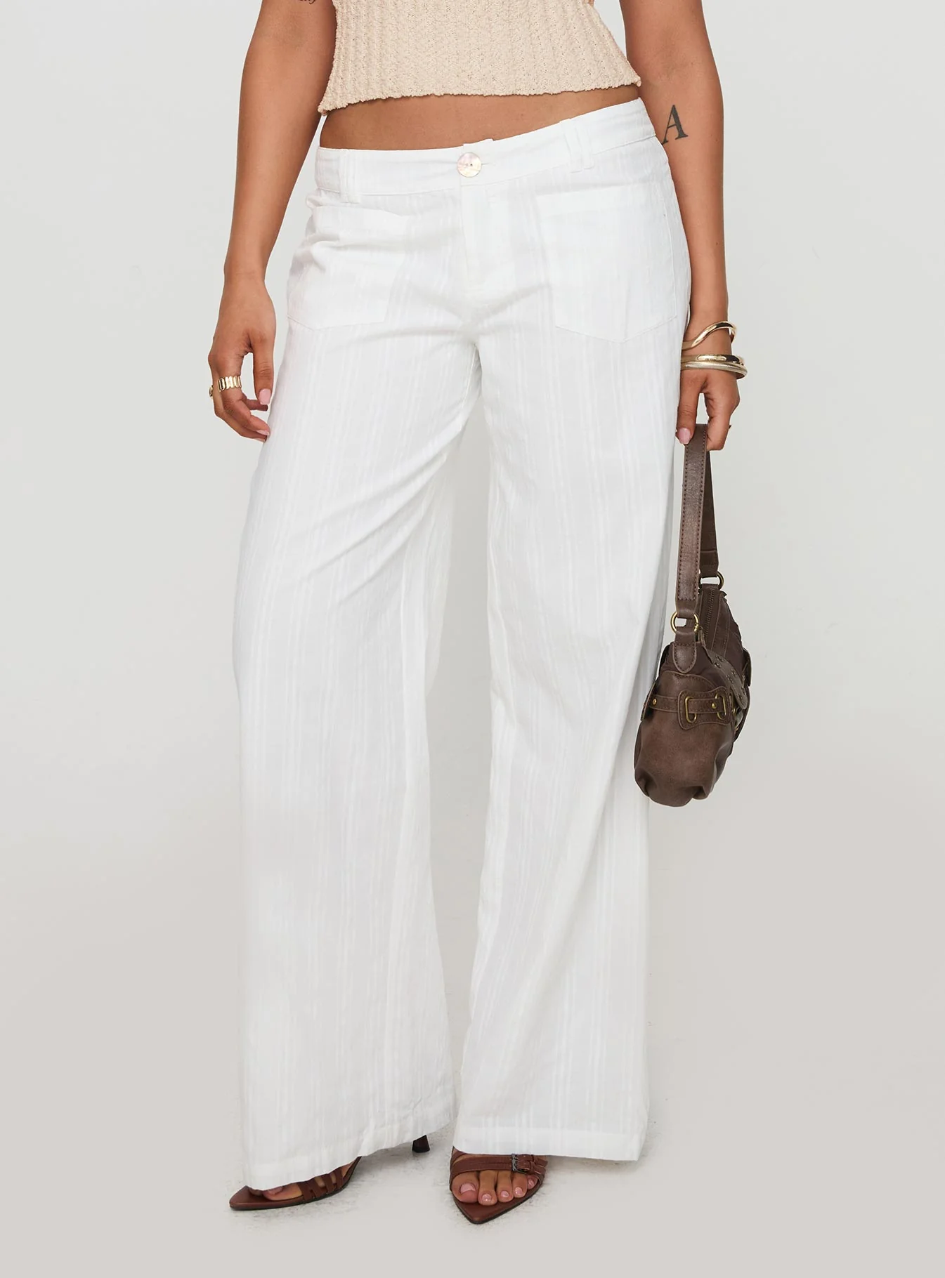 Vendi Low Rise Pant White Petite - Image 7