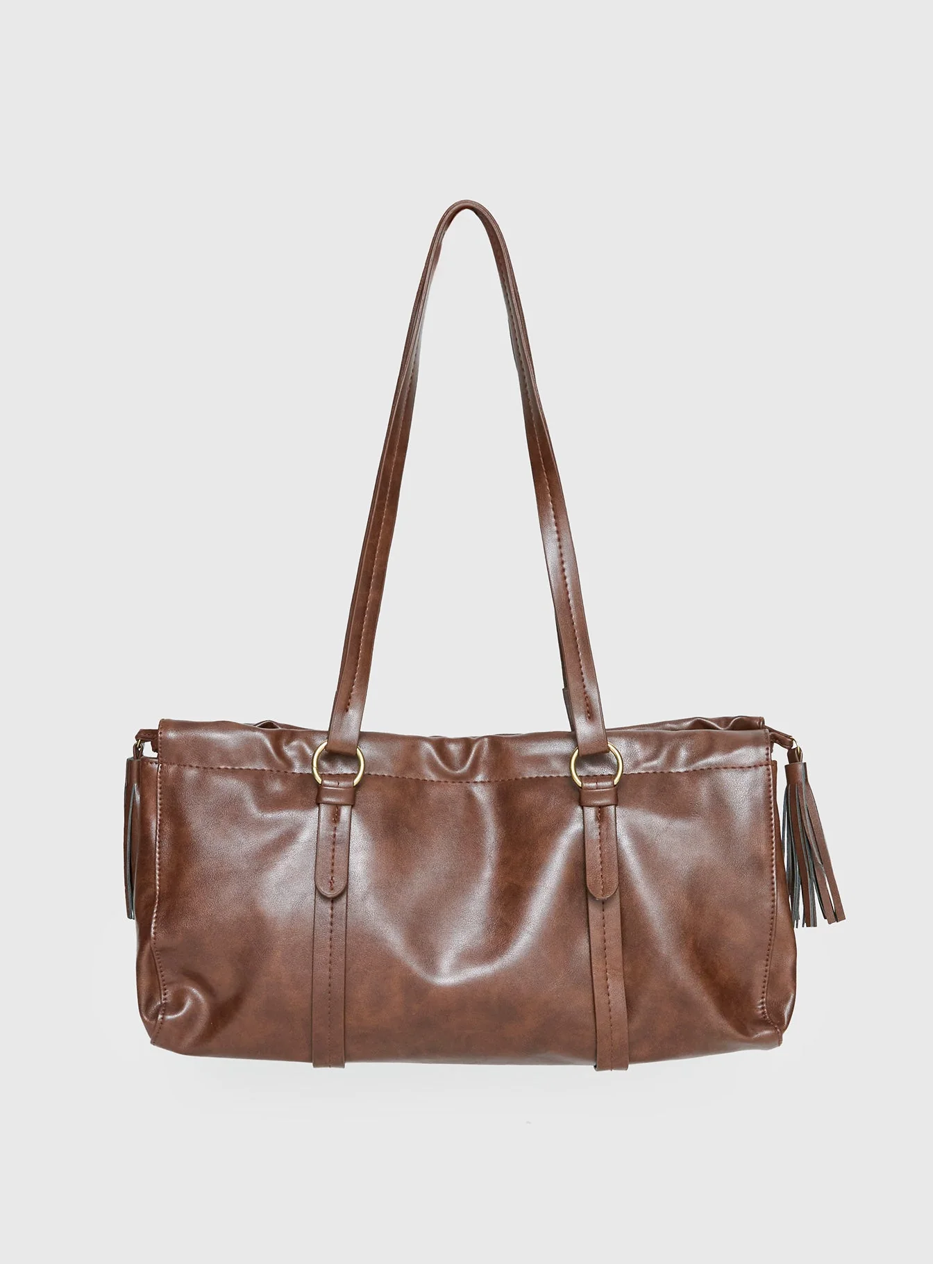 Veneza Ruched Shoulder Bag Brown - Image 4