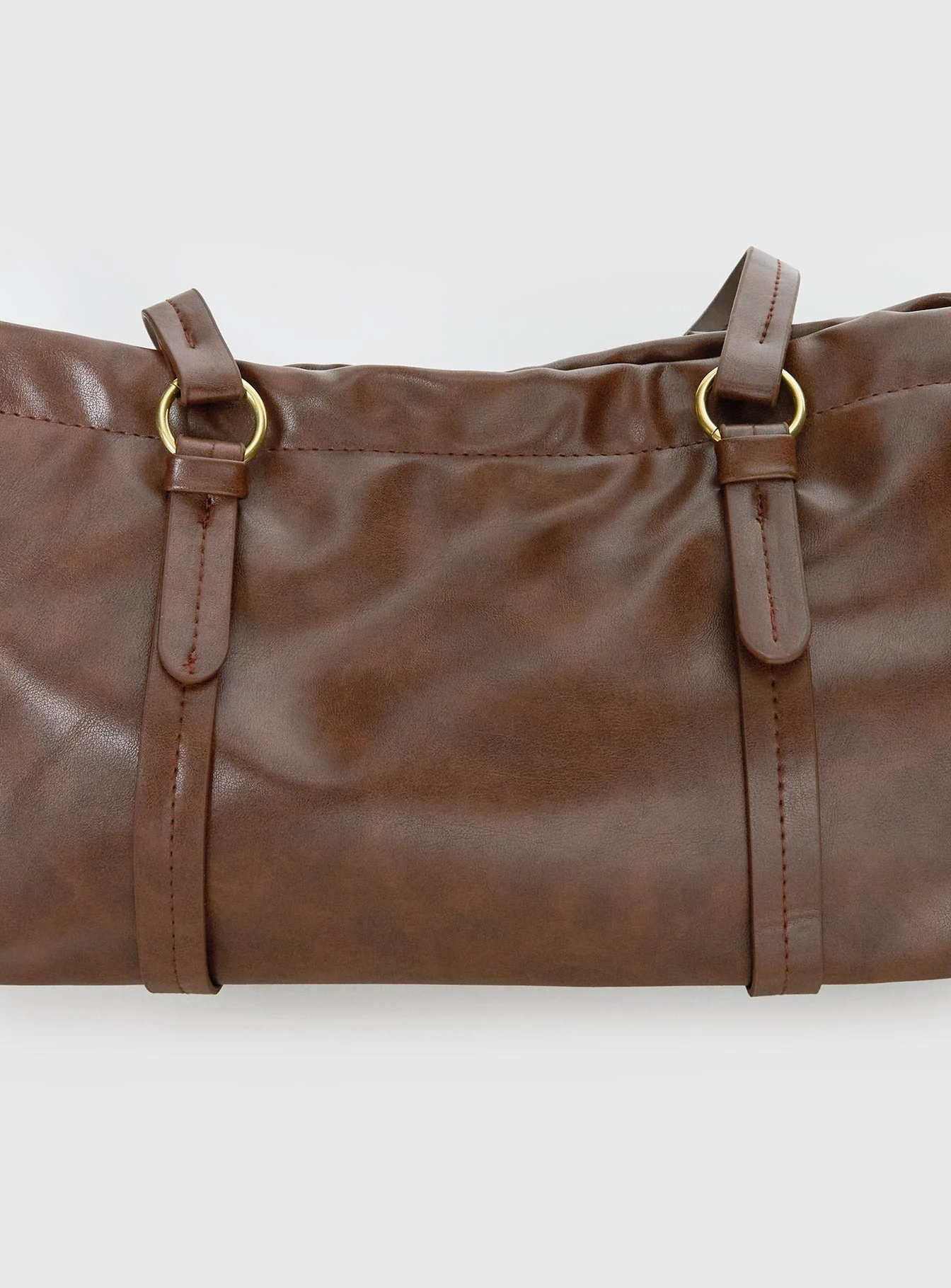 Veneza Ruched Shoulder Bag Brown - Image 5