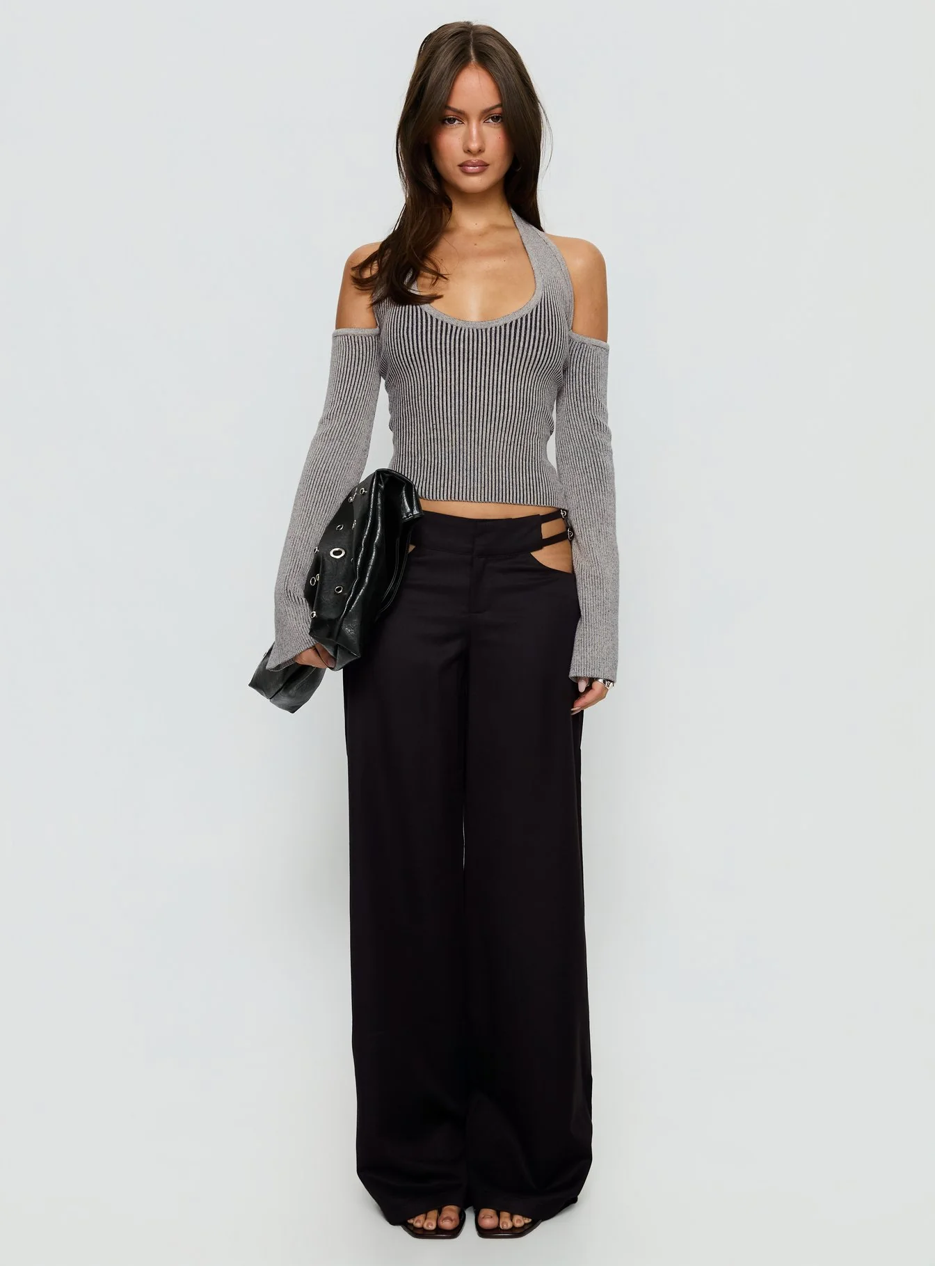 Venicia Belt Detail Suiting Pant Black Pinstripe - Image 7