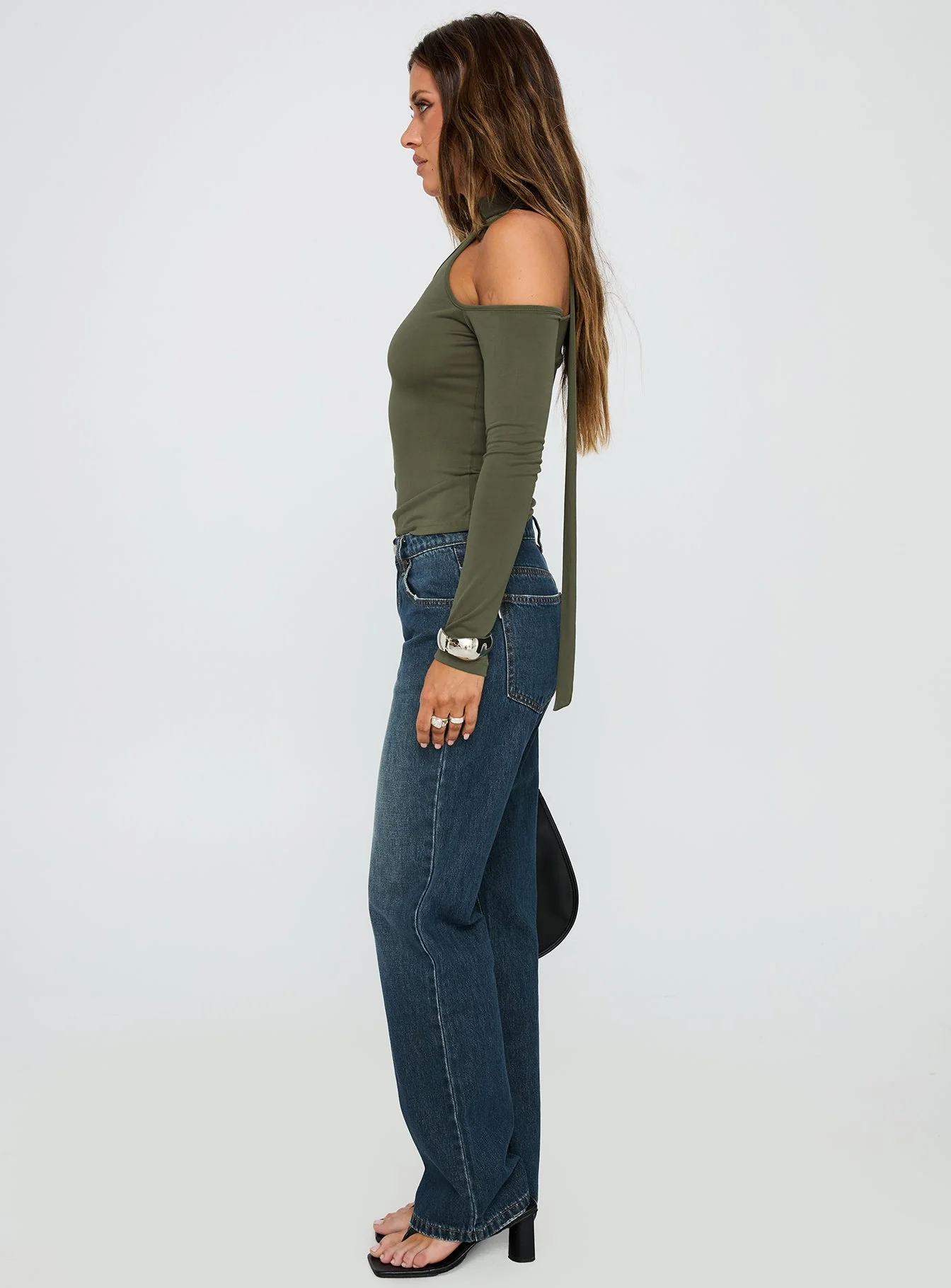 Vesperis Mid Rise Slim Leg Jeans Dark Blue Wash - Image 3