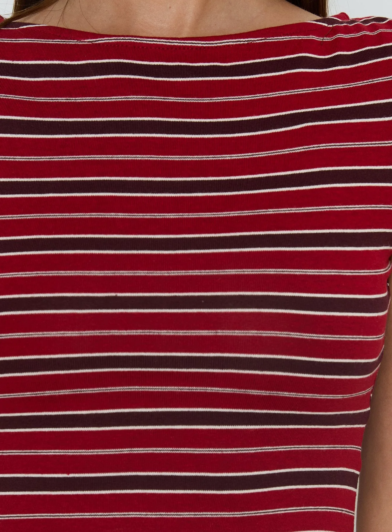 Veyona Cap Sleeve Top Red Stripe - Image 6