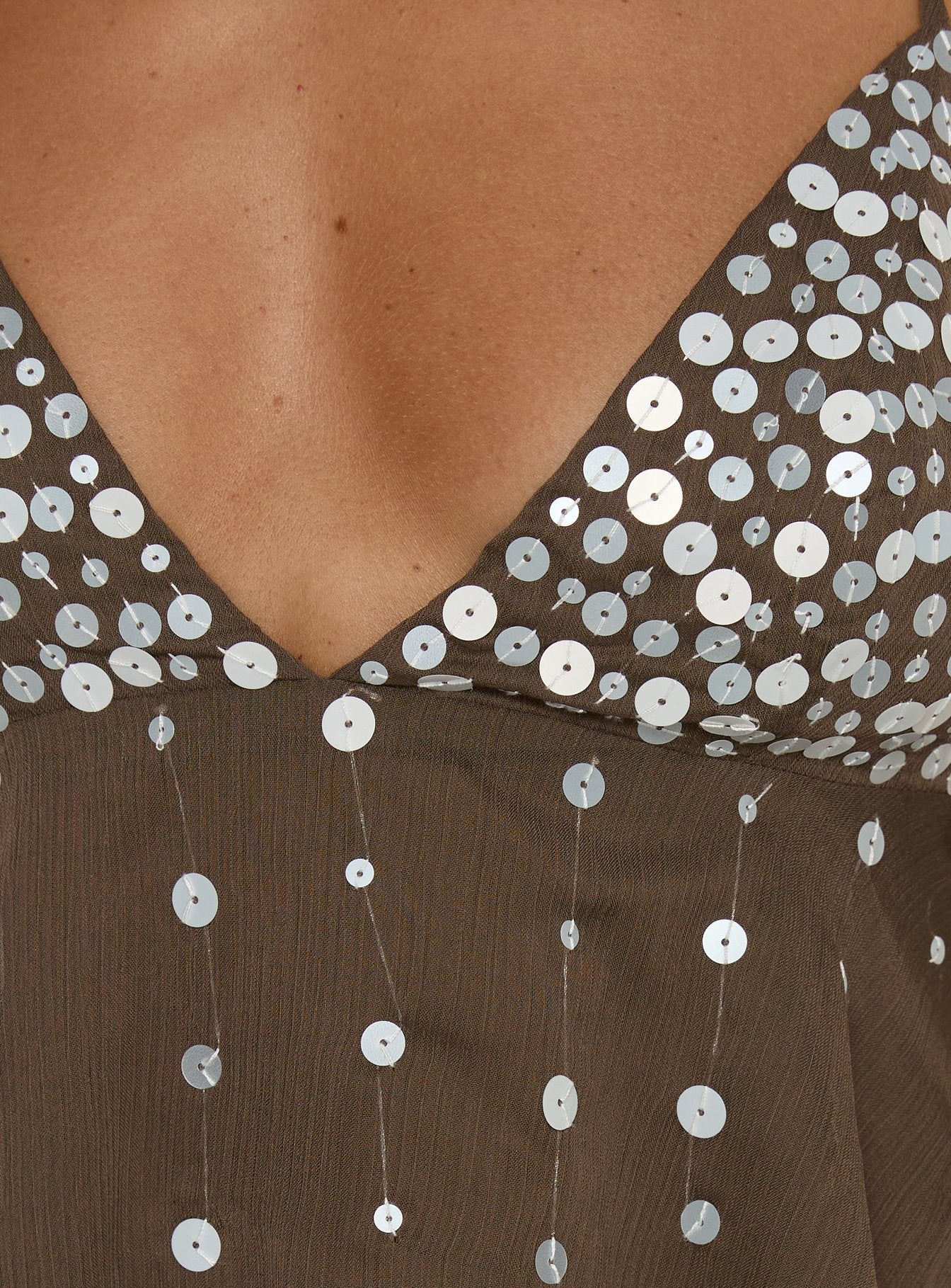 Vinton Button Detail Cami Top Mocha - Image 6