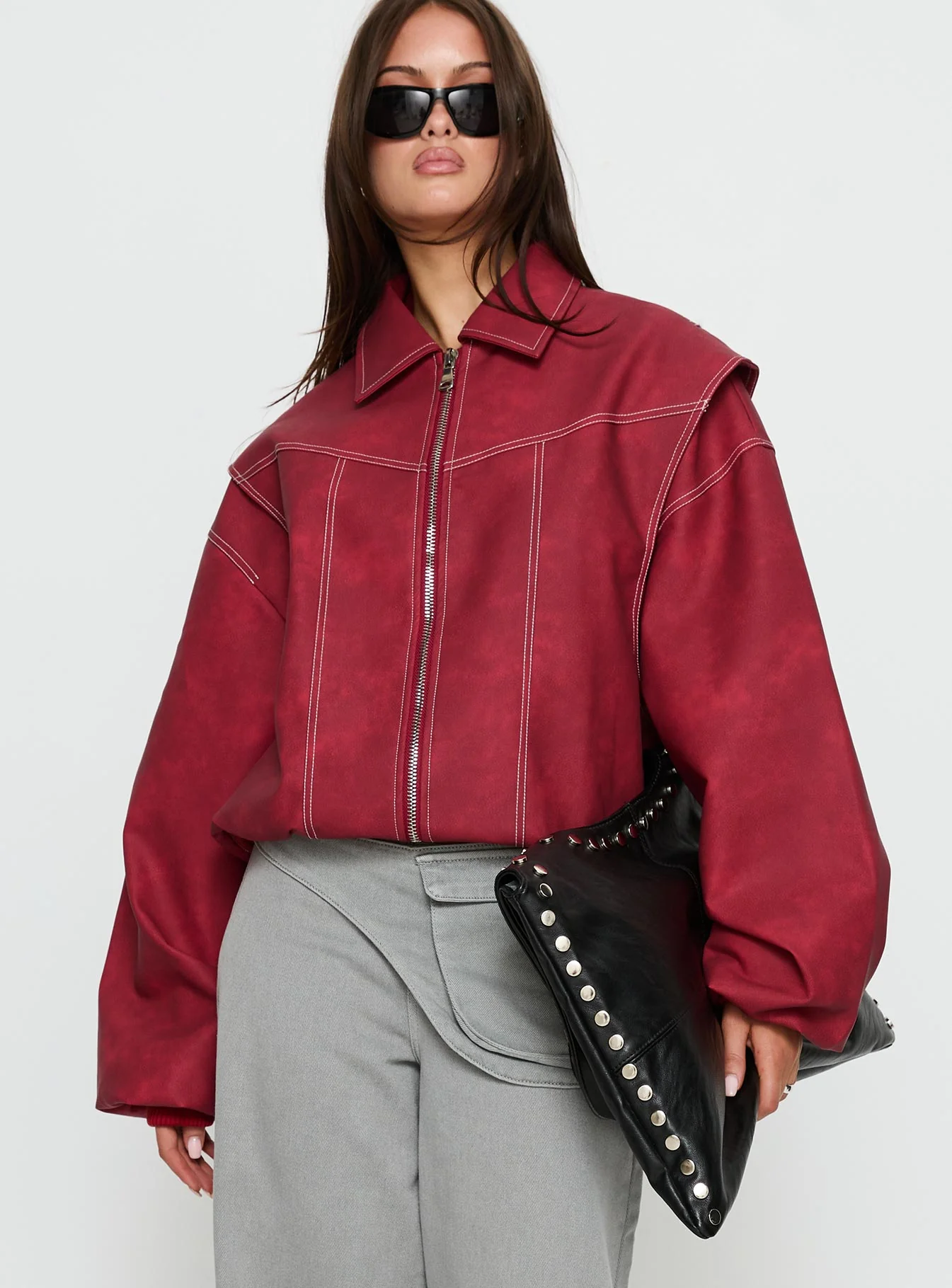 Vista Bomber Jacket Crimson - Image 2
