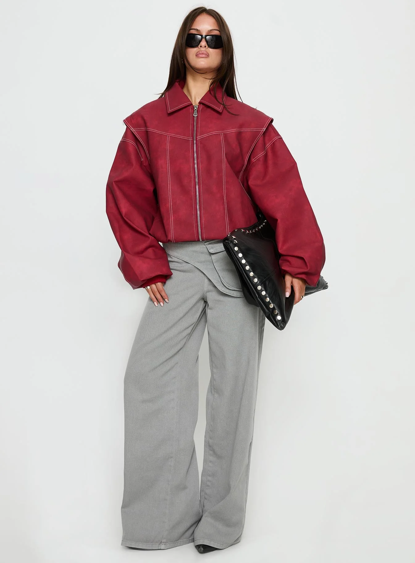 Vista Bomber Jacket Crimson - Image 3