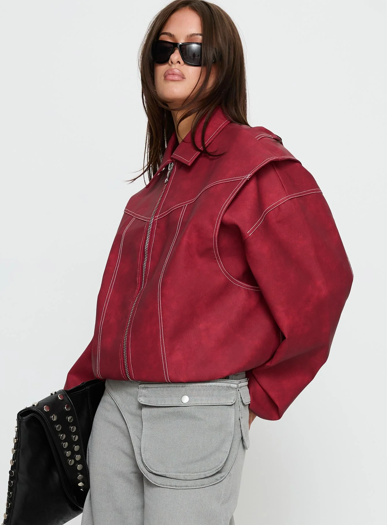 Vista Bomber Jacket Crimson - Image 4