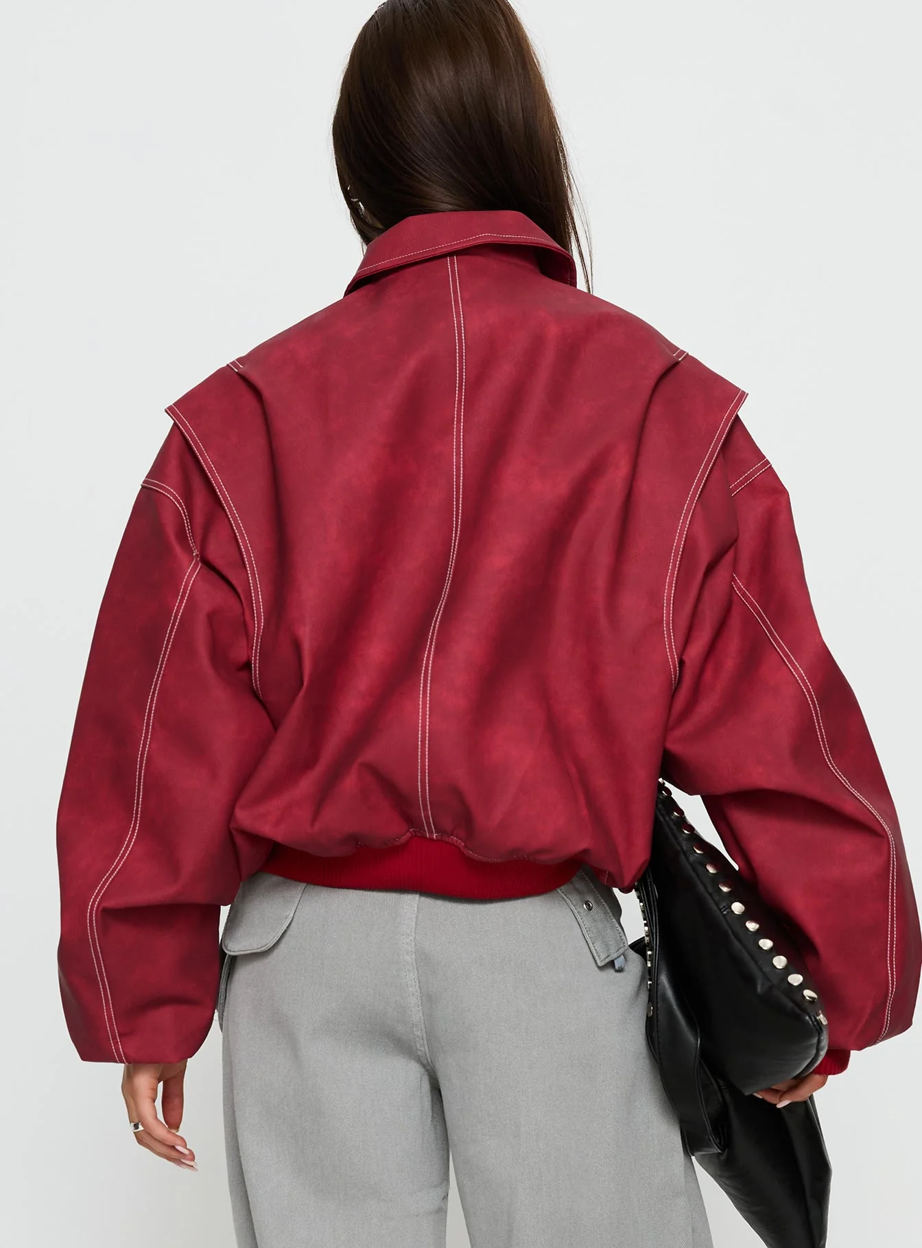 Vista Bomber Jacket Crimson - Image 5