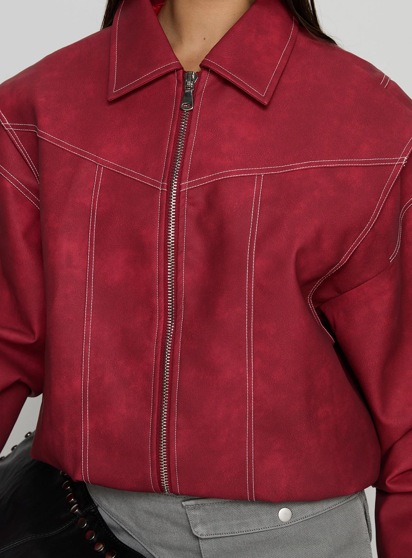 Vista Bomber Jacket Crimson - Image 6
