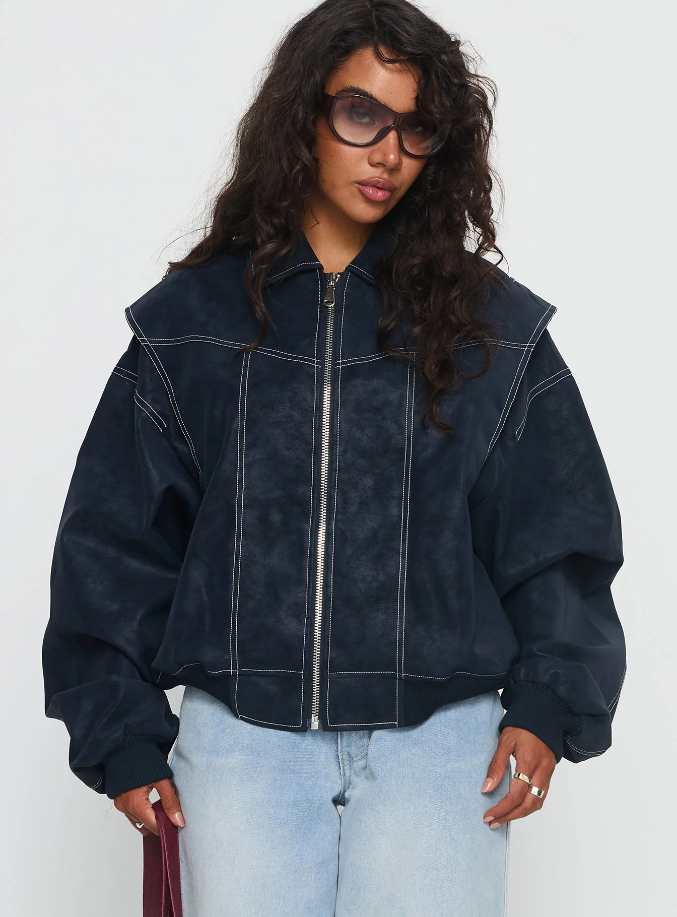 Vista Bomber Jacket Washed Navy - Image 2