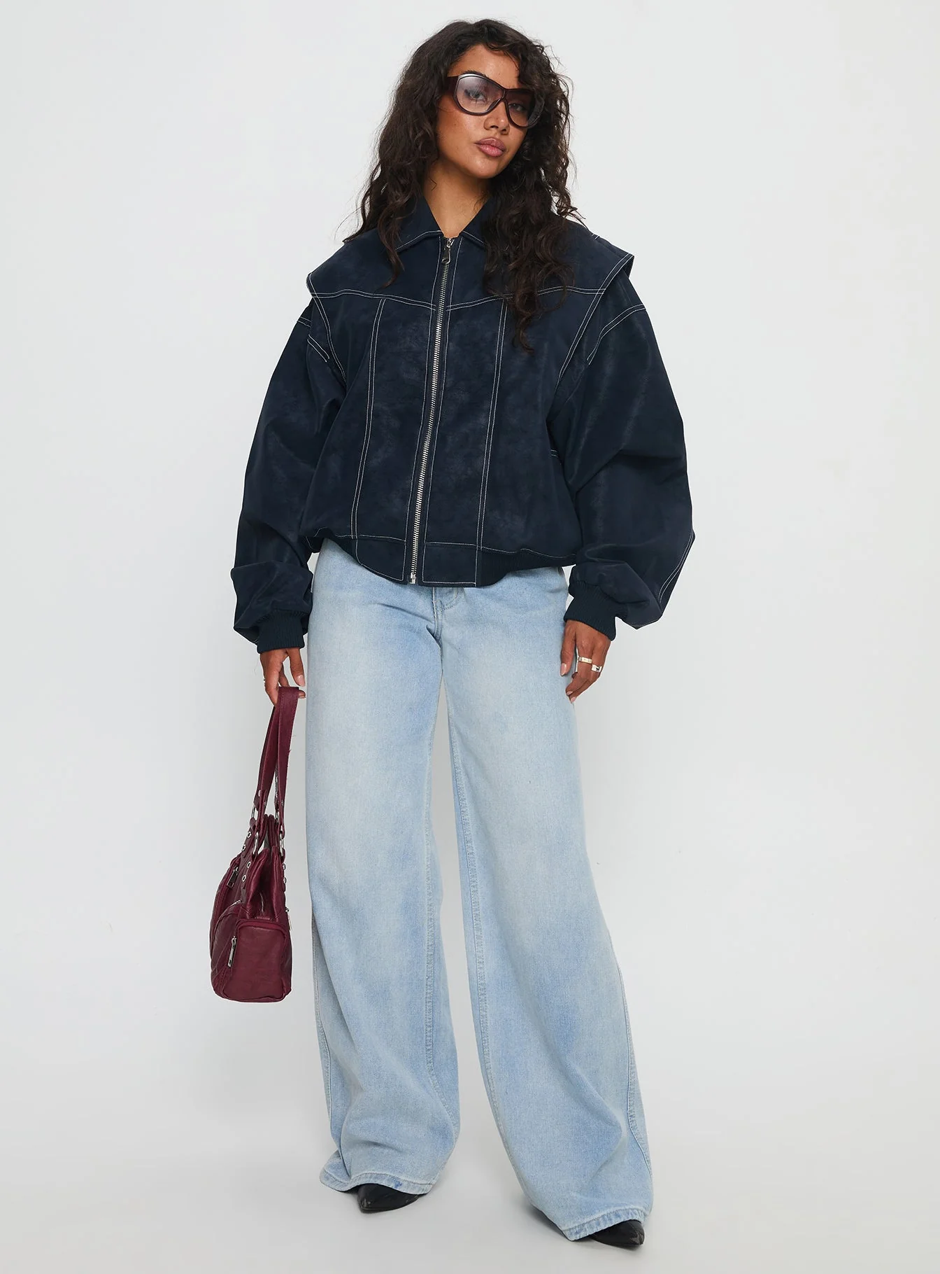Vista Bomber Jacket Washed Navy - Image 3