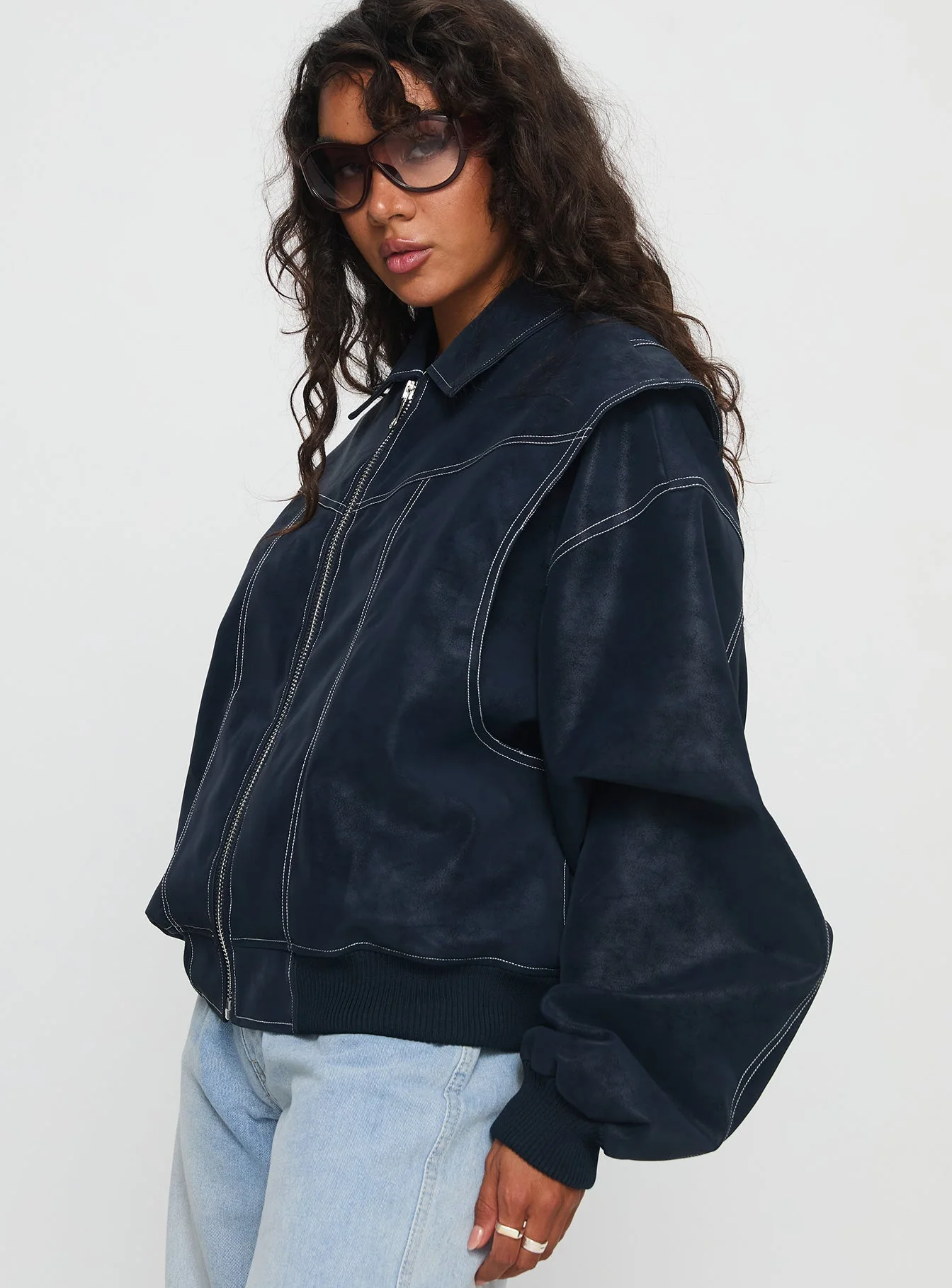 Vista Bomber Jacket Washed Navy - Image 4
