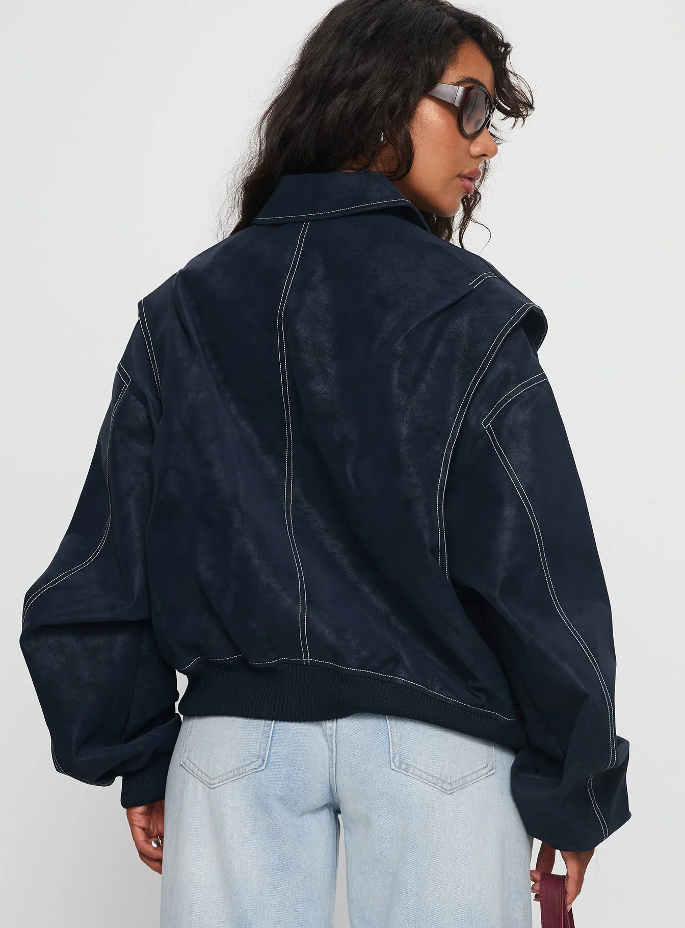 Vista Bomber Jacket Washed Navy - Image 5