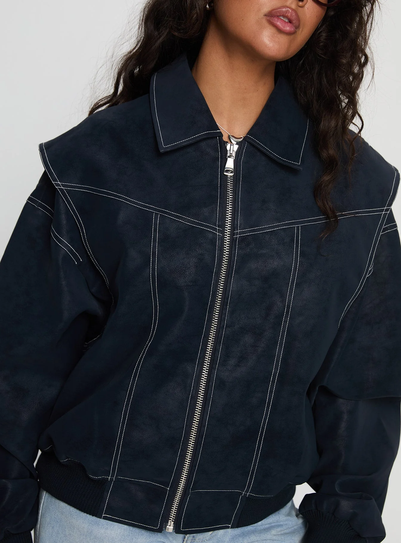 Vista Bomber Jacket Washed Navy - Image 6