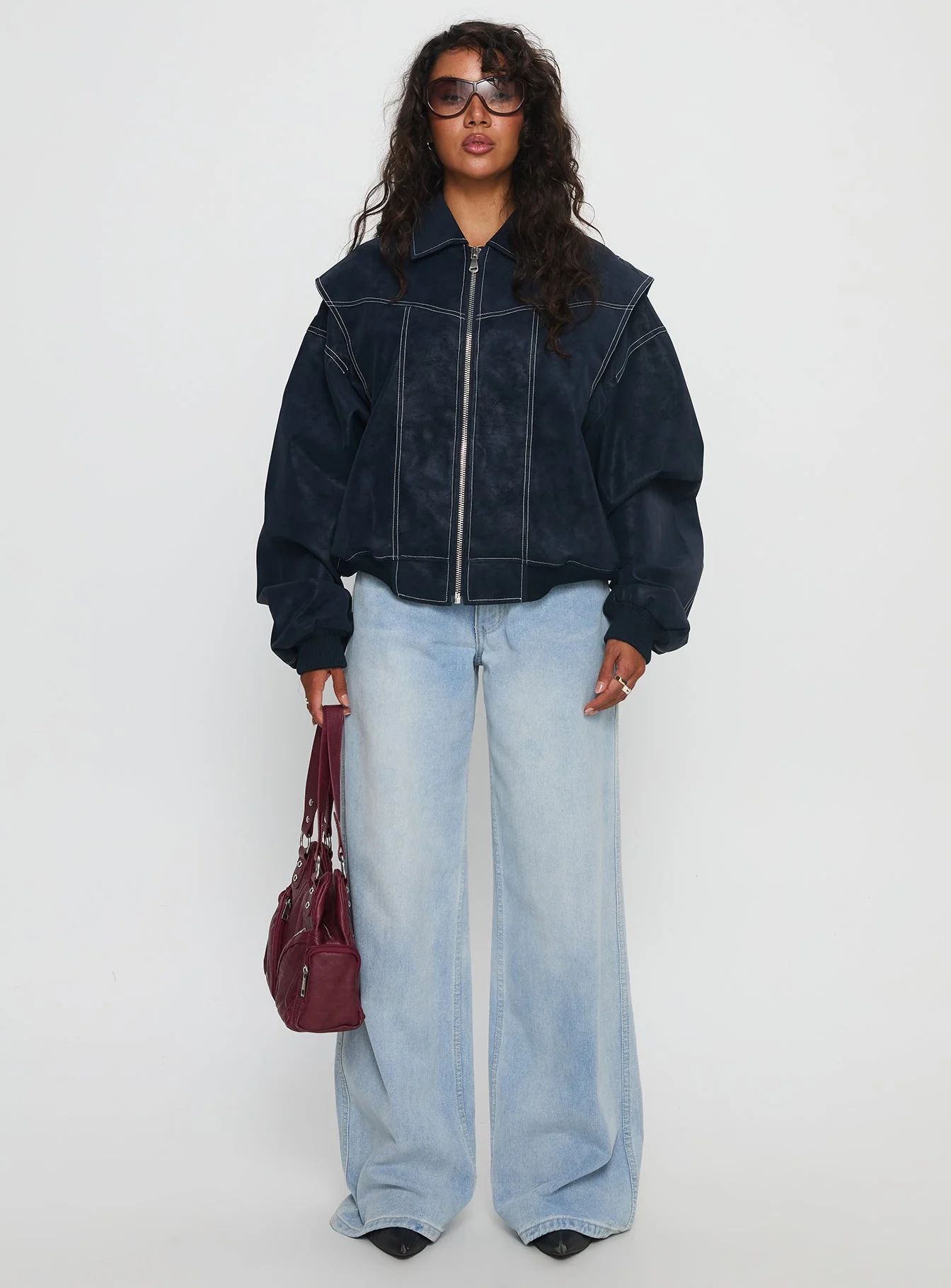 Vista Bomber Jacket Washed Navy - Image 7