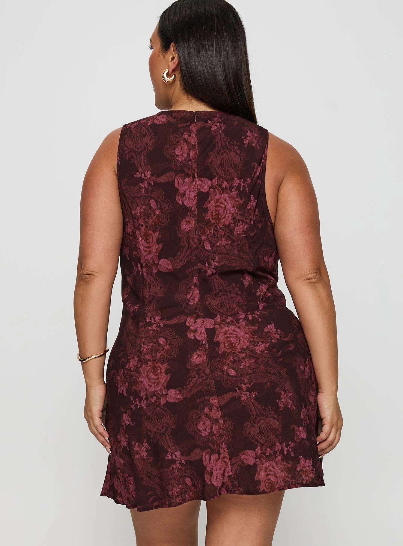 Vivre Mini Dress Burgundy Paisley Curve - Image 5