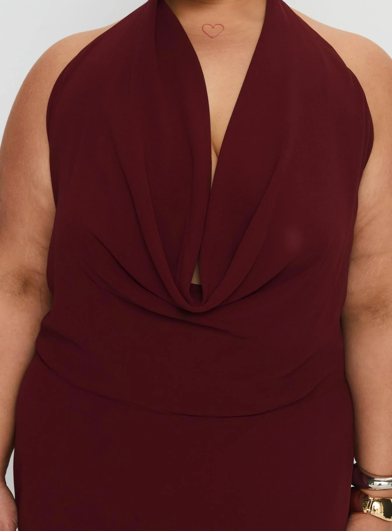 Vortexa Halter Maxi Dress Currant Curve - Image 6