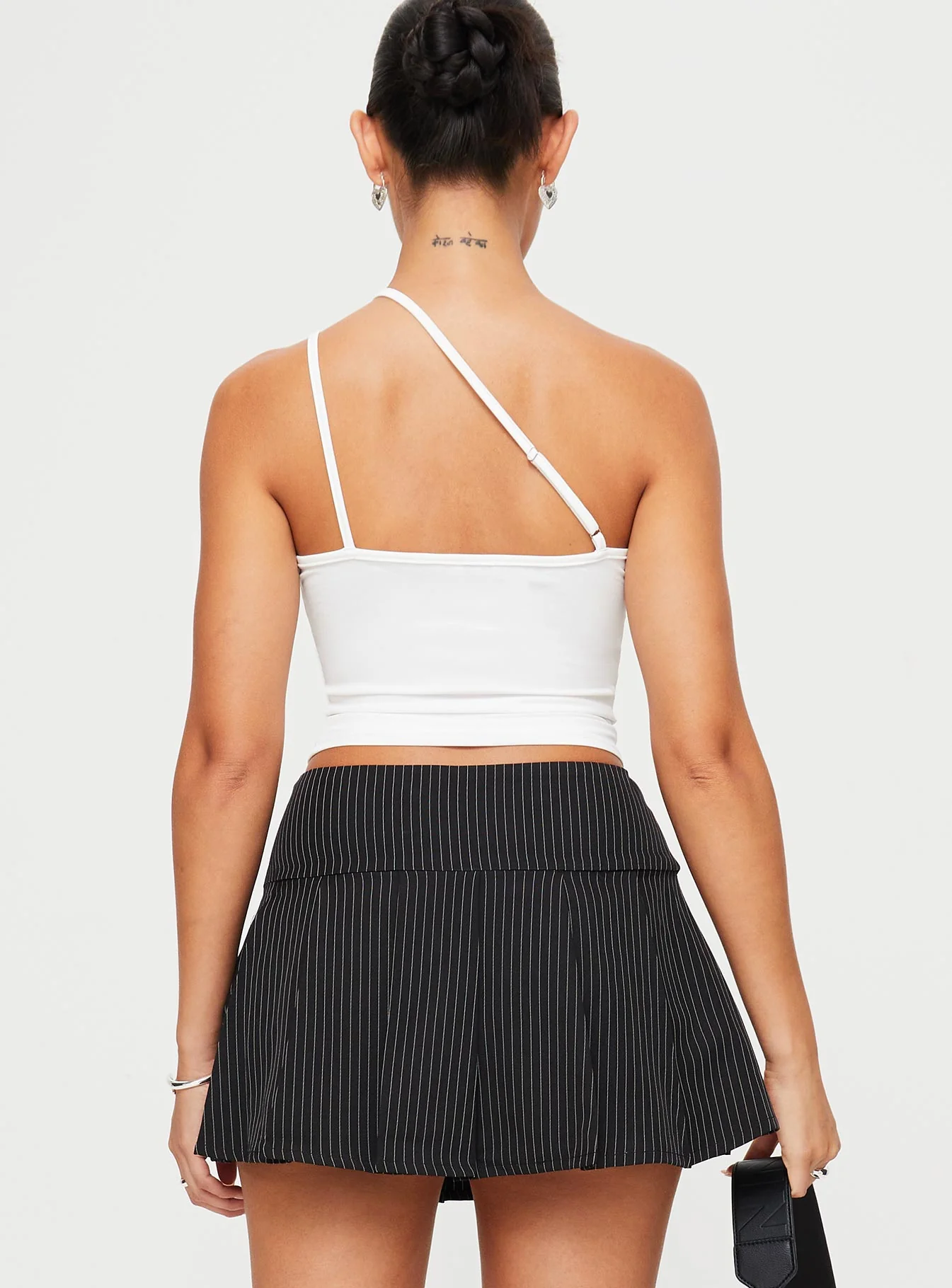Vyola Mini Skirt Black Pinstripe - Image 6