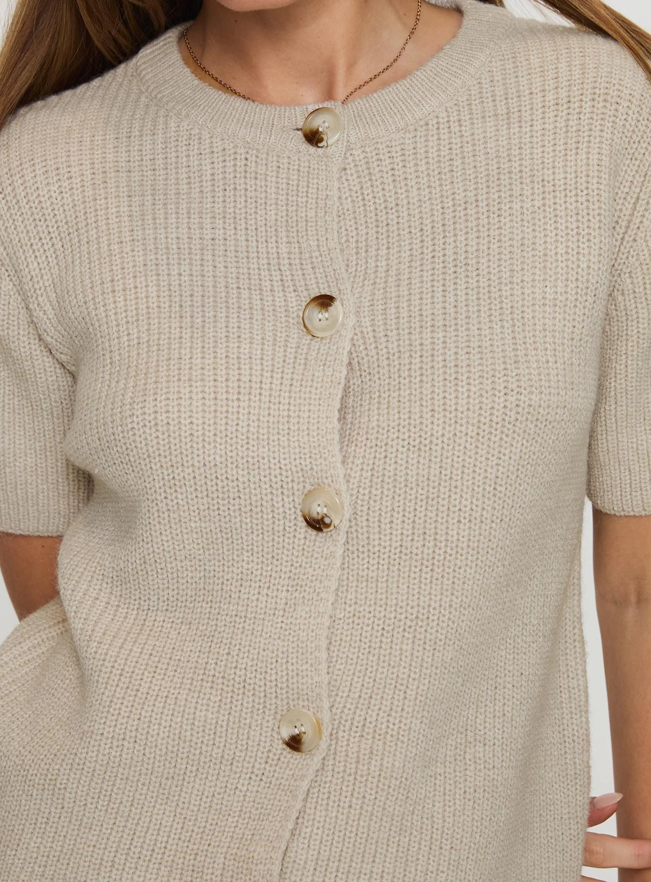 Wait A Lifetime Short Sleeve Cardigan Beige - Image 6