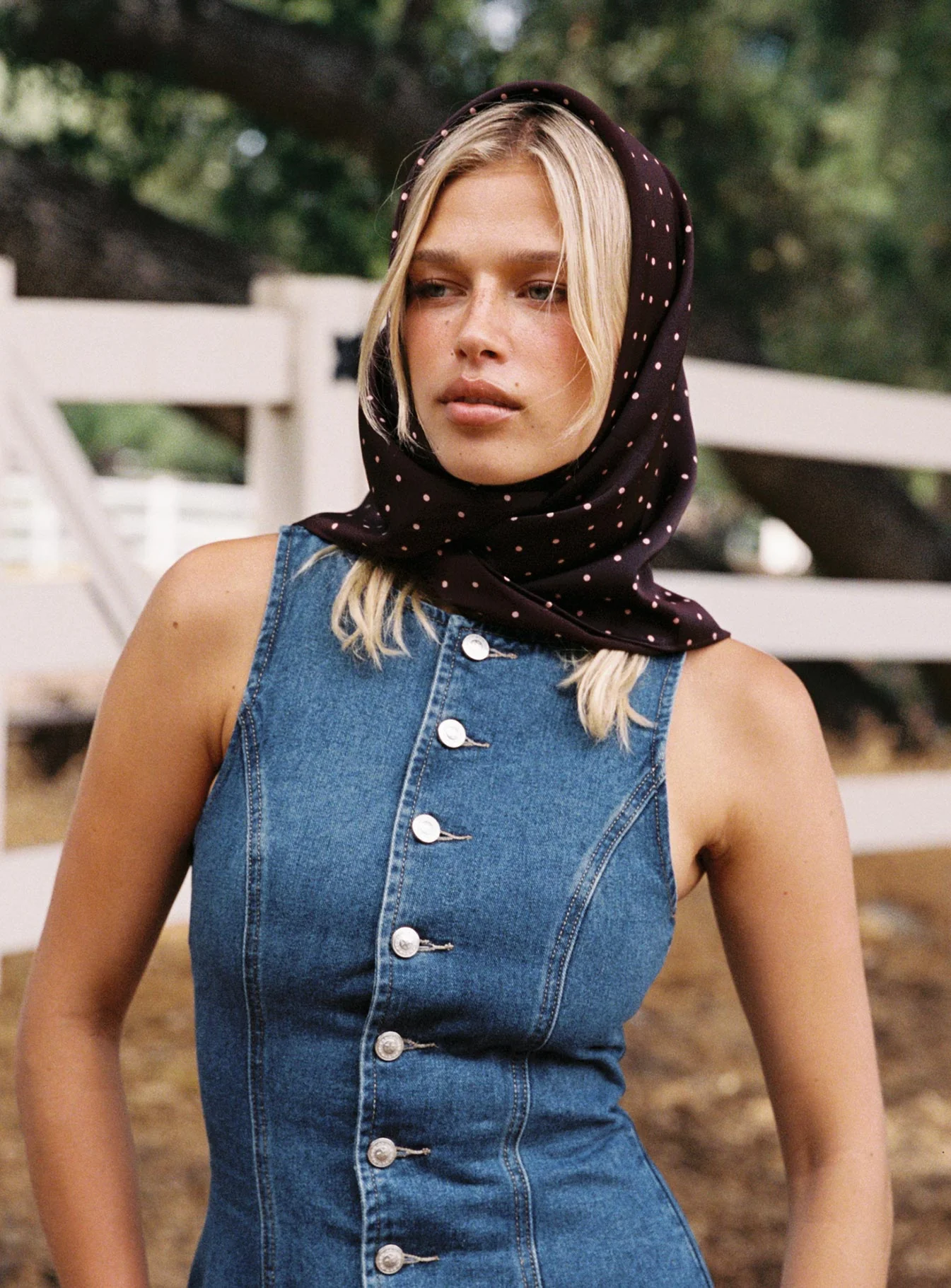 Wanna Be Mine Scarf Brown Polka - Image 4