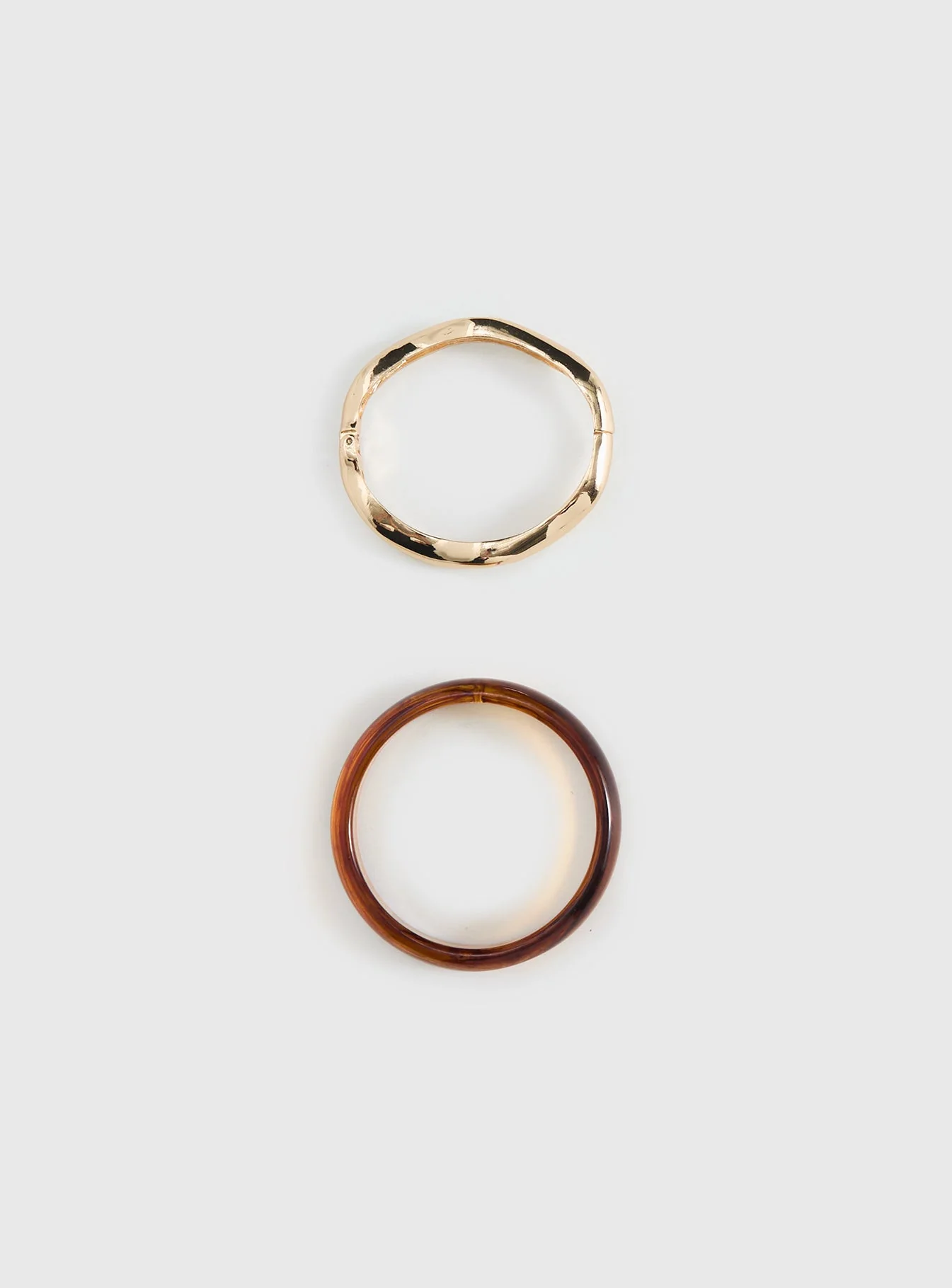 Want Your Love Resin Cuff Set Gold / Brown - Image 3