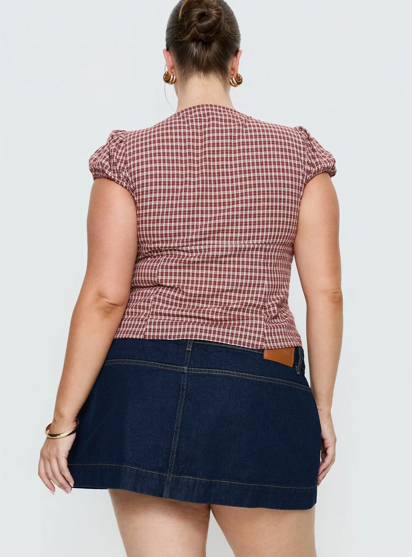 Warna Low Rise Denim Mini Skirt Dark Wash Curve - Image 5