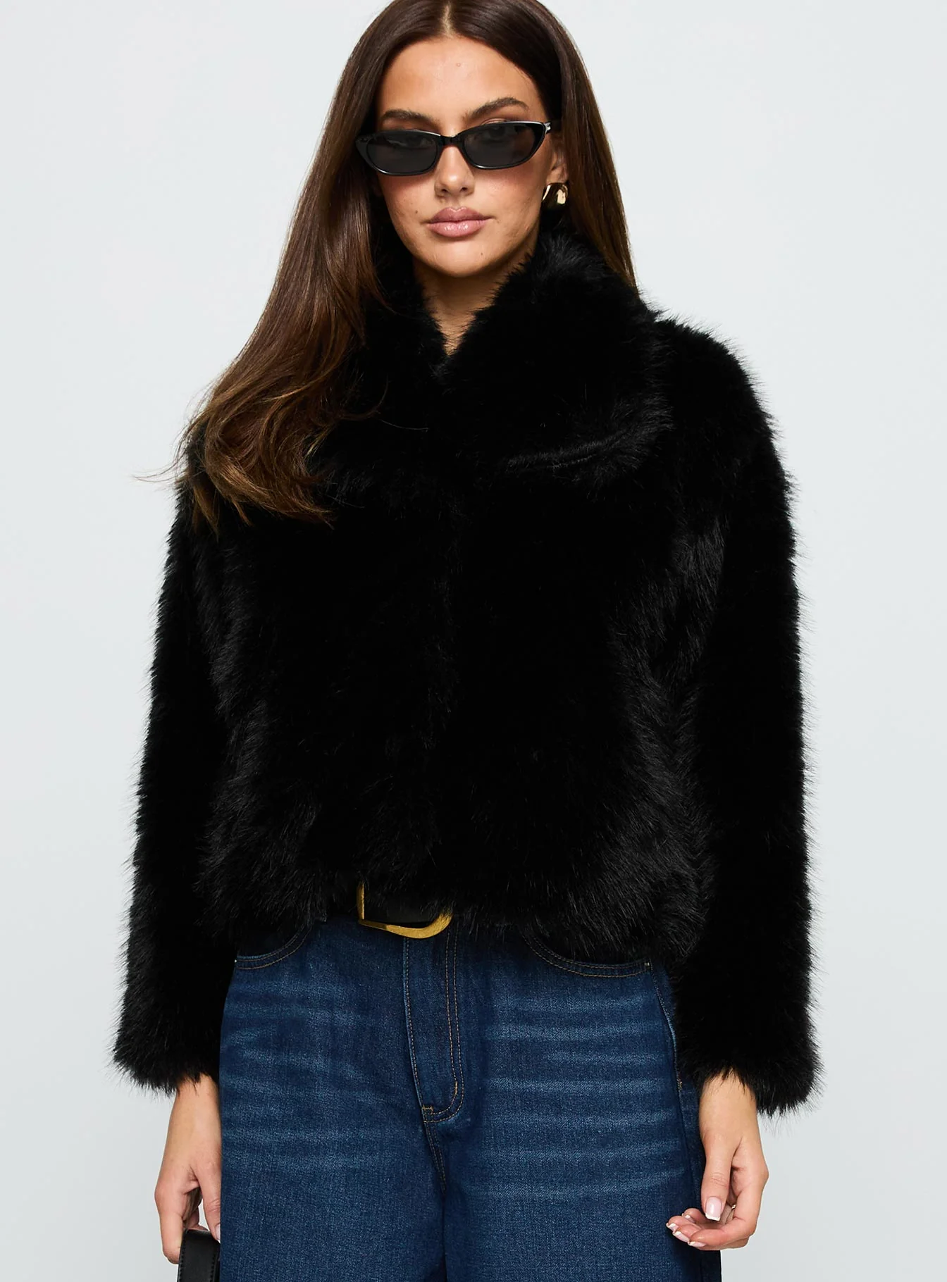 Wayland Faux Fur Jacket Black - Image 2