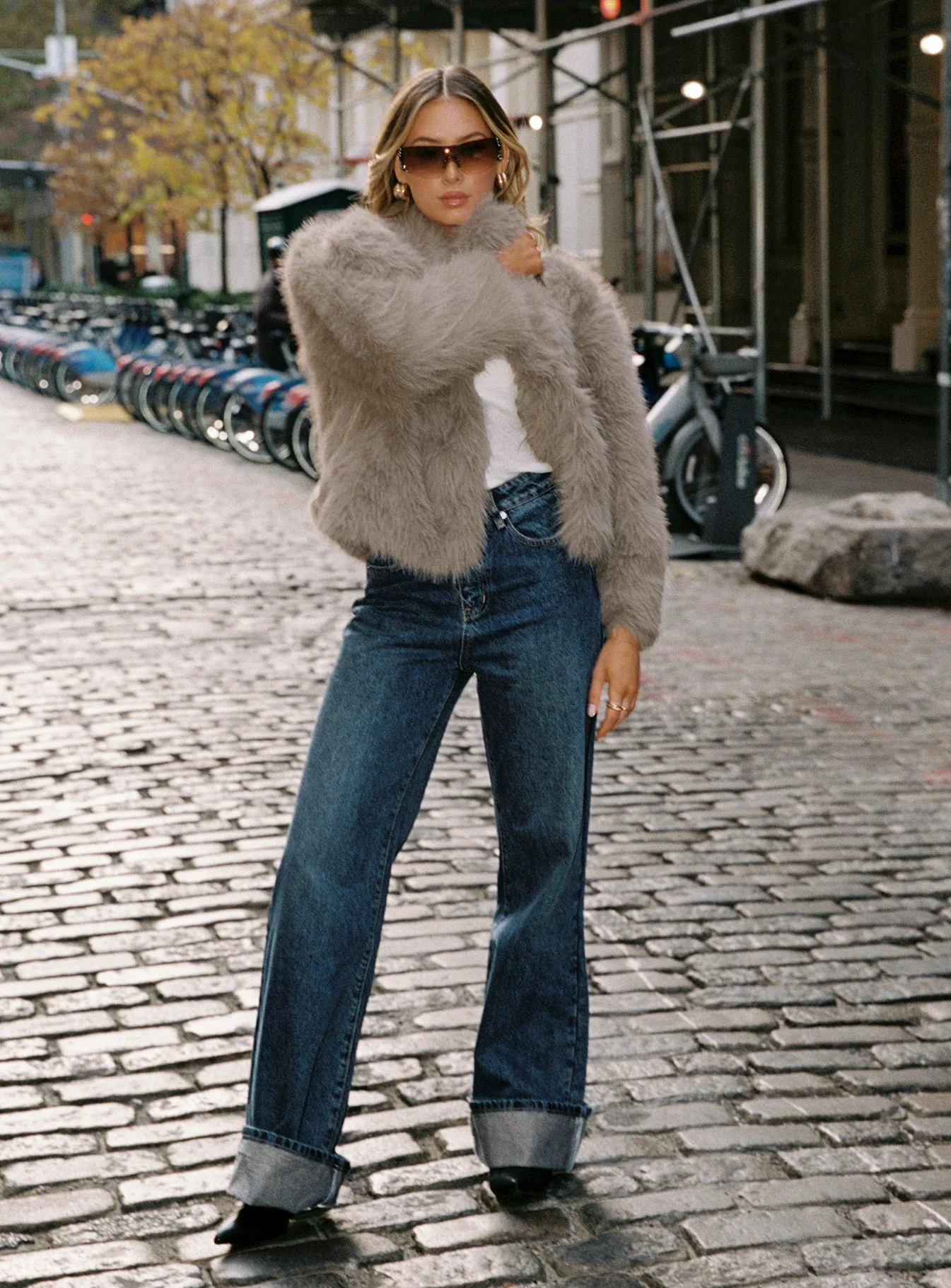 Wayland Faux Fur Jacket Grey - Image 2
